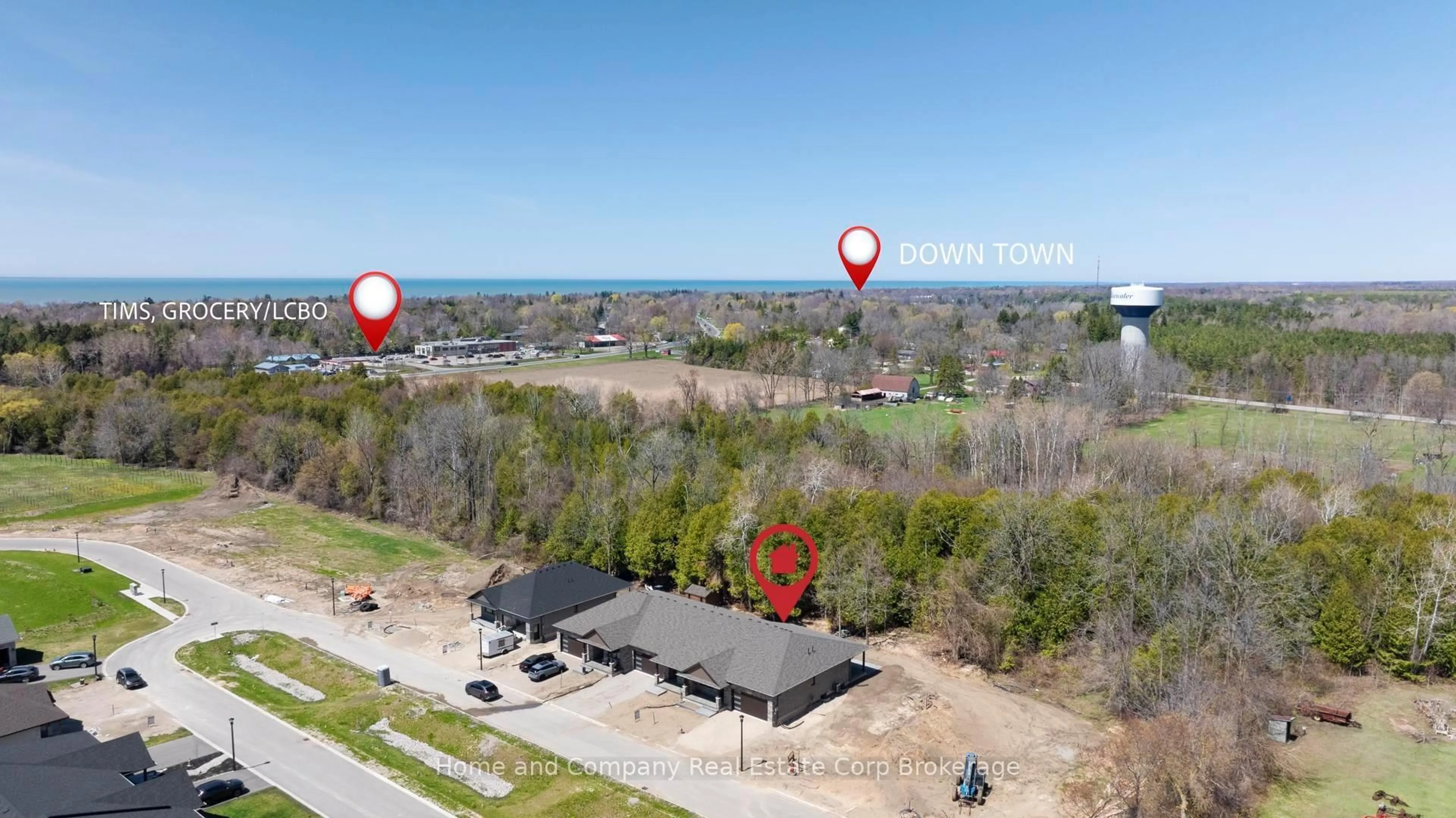 A pic from outside/outdoor area/front of a property/back of a property/a pic from drone, water/lake/river/ocean view for 56 DEER RIDGE Lane, Bluewater Ontario N0M 1G0
