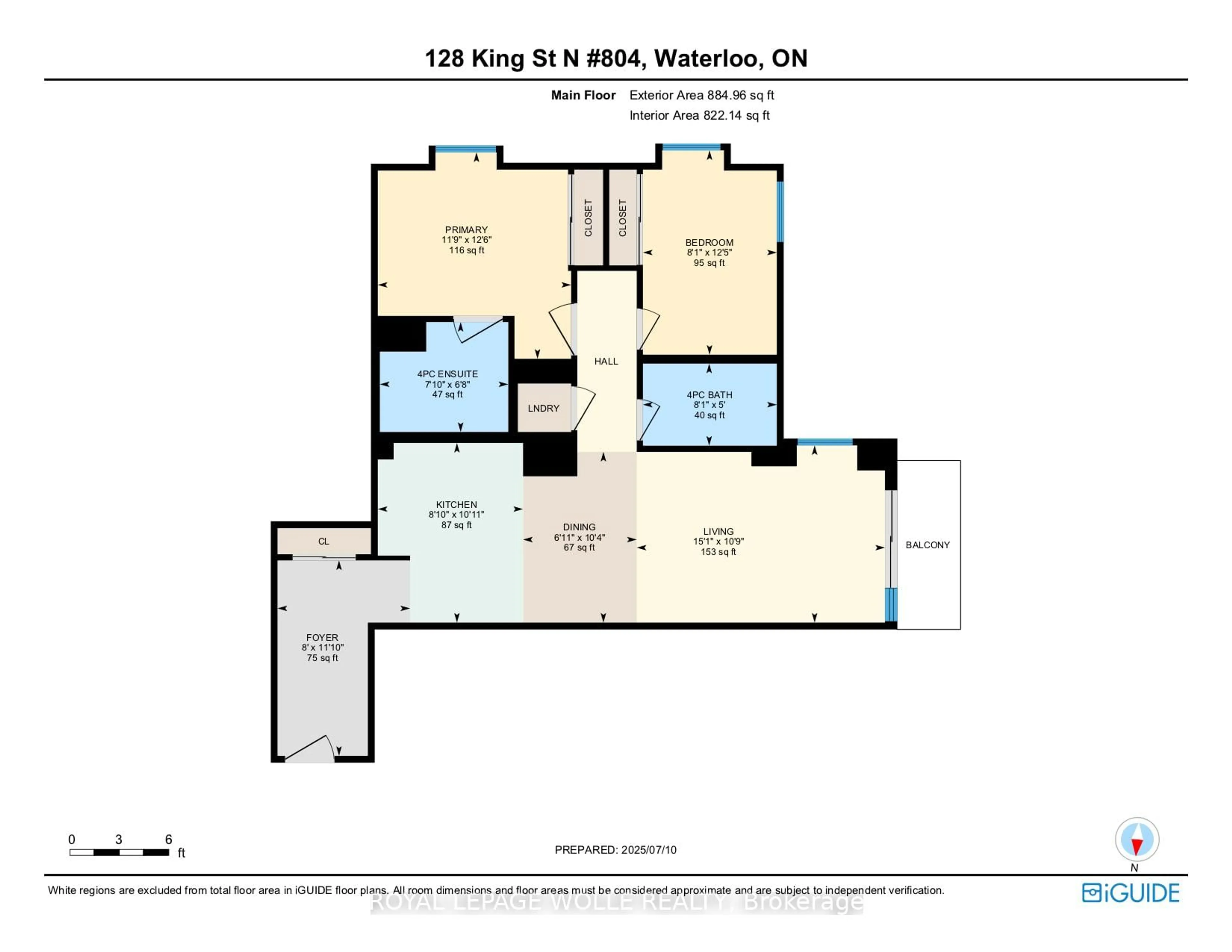 Floor plan for 128 KING St #804, Waterloo Ontario N2J 2X9