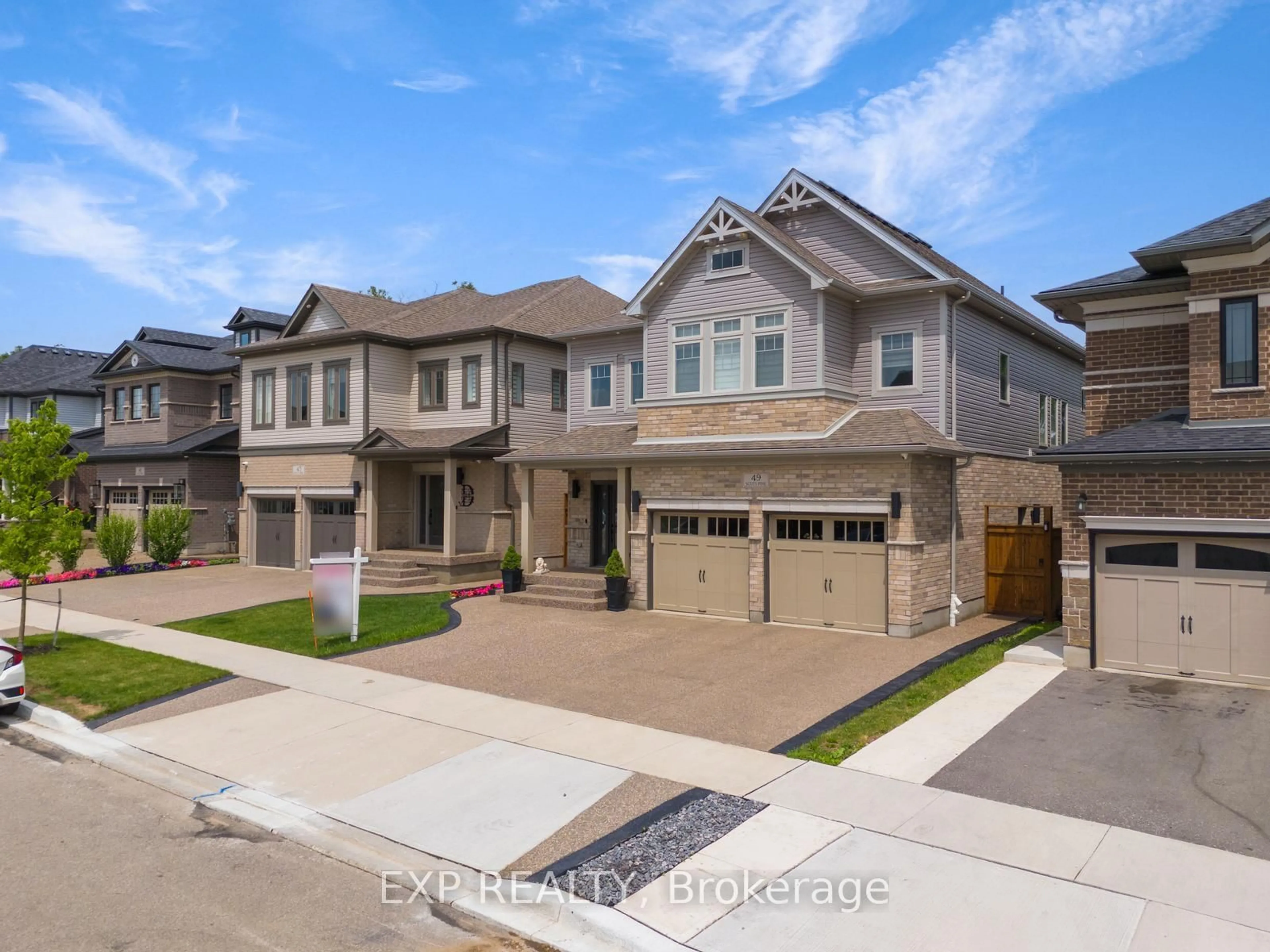 Home with brick exterior material, street for 49 Scots Pine Tr, Kitchener Ontario N2R 0N6