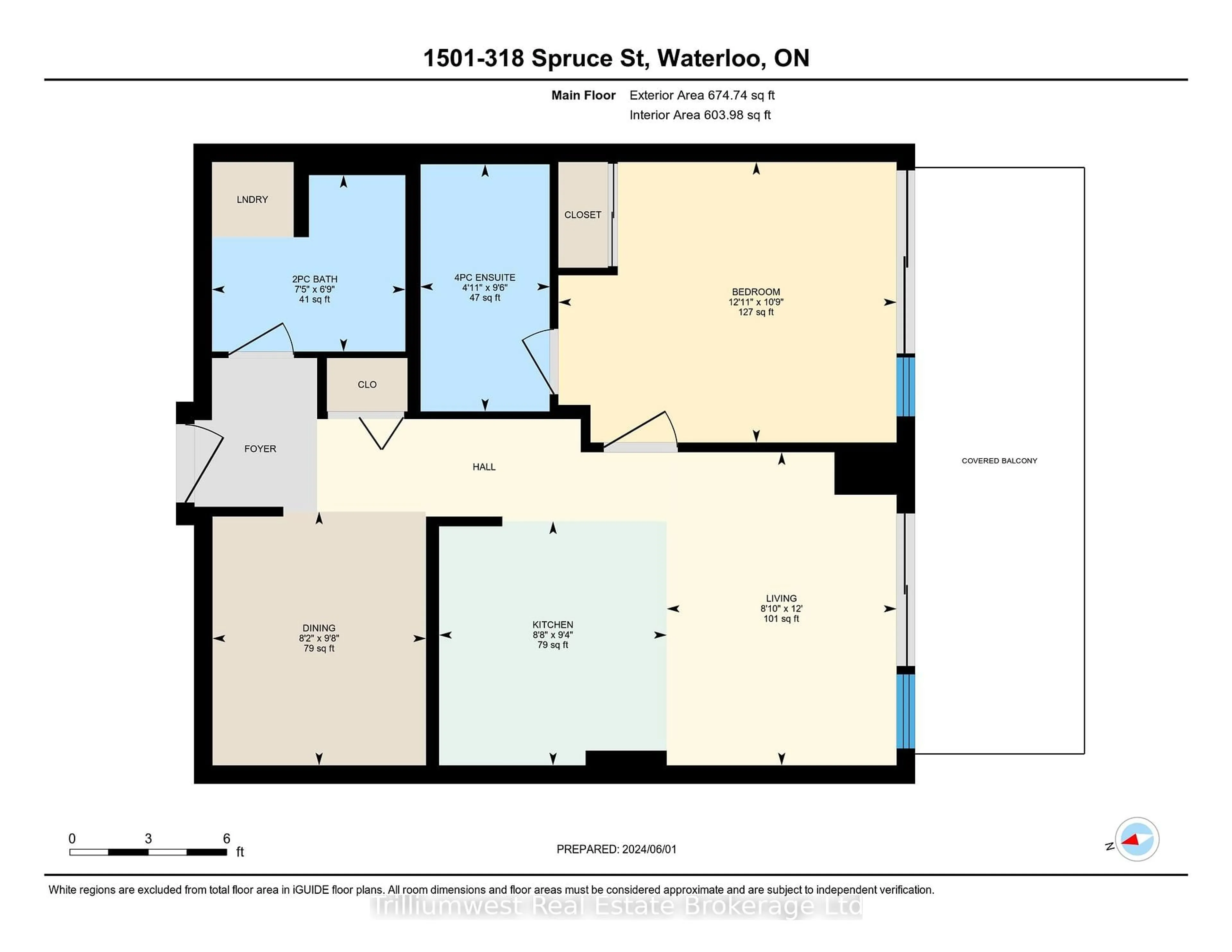 Floor plan for 318 Spruce St #1501, Waterloo Ontario N2L 0E9