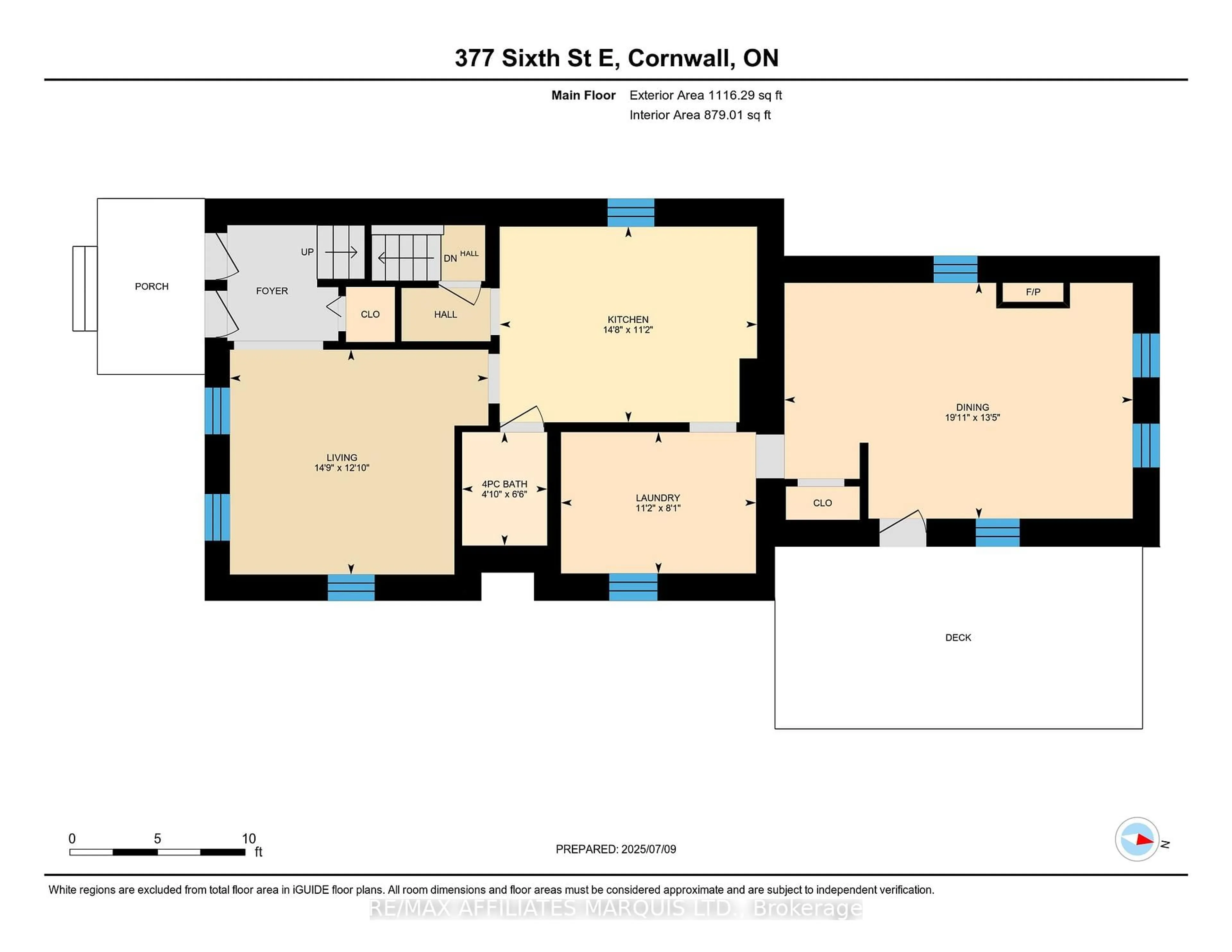 Floor plan for 337 Sixth St, Cornwall Ontario K6H 2P1