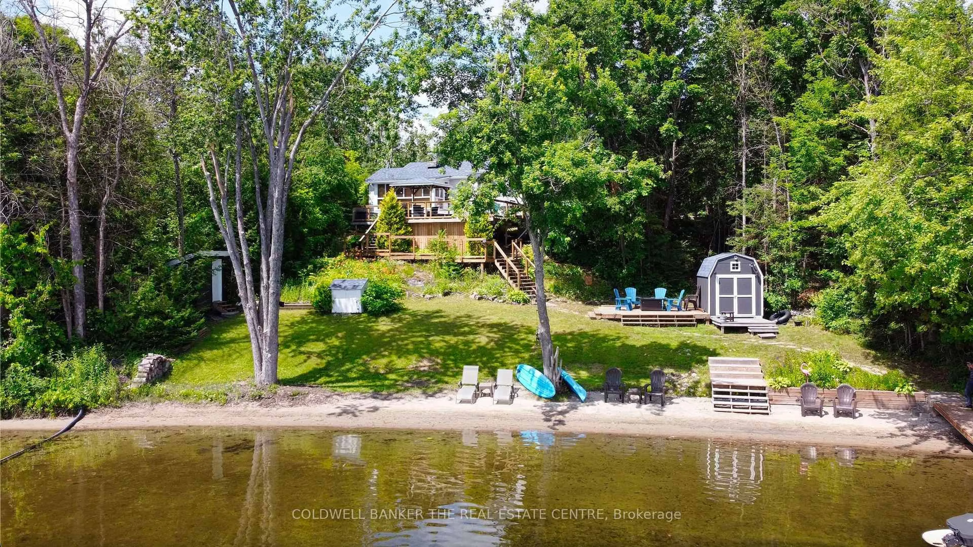 A pic from outside/outdoor area/front of a property/back of a property/a pic from drone, water/lake/river/ocean view for 12 Cedar Nook Rd, Kawartha Lakes Ontario K0M 1K0
