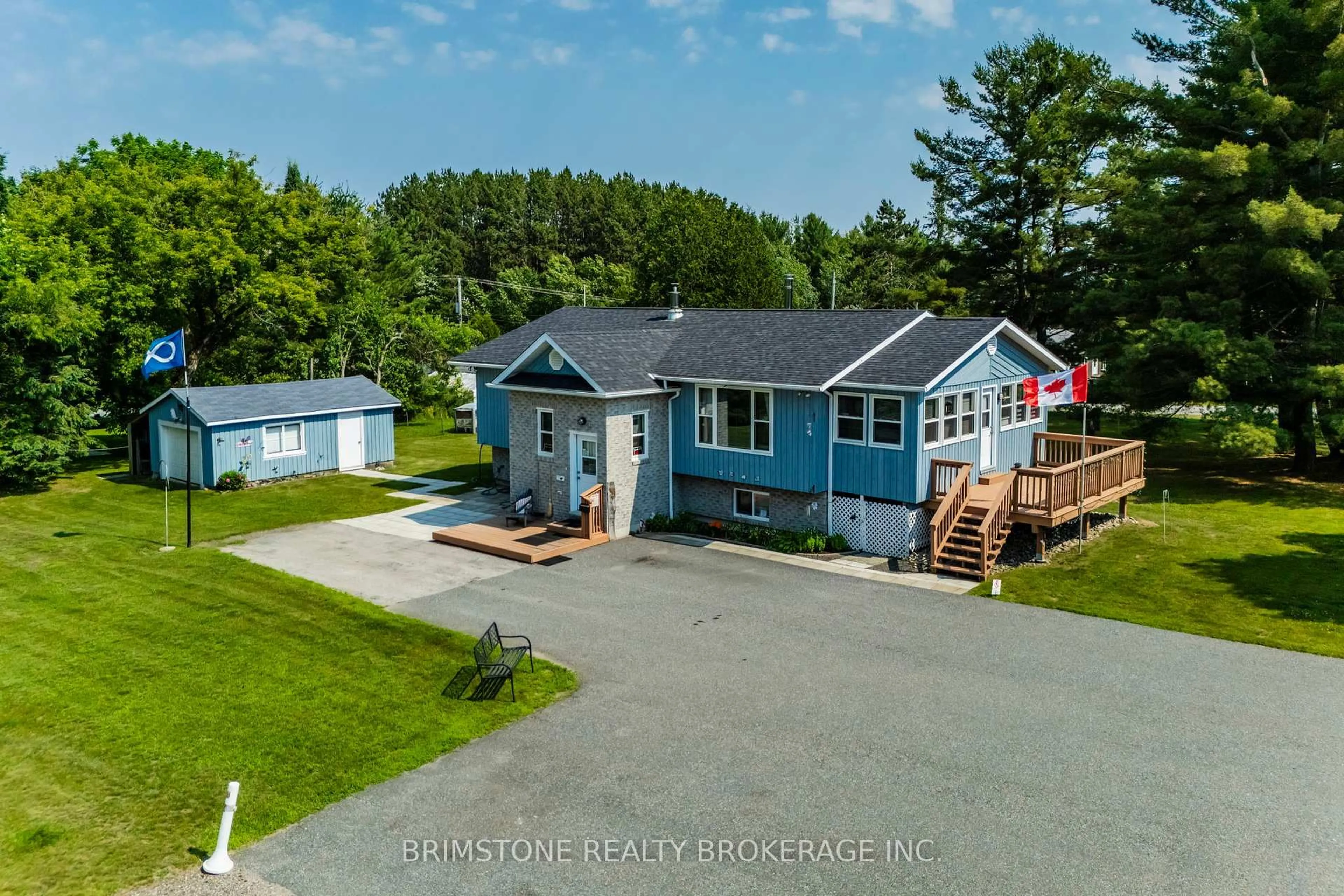 A pic from outside/outdoor area/front of a property/back of a property/a pic from drone, water/lake/river/ocean view for 149 Nobel Rd, McDougall Ontario P0G 1G0