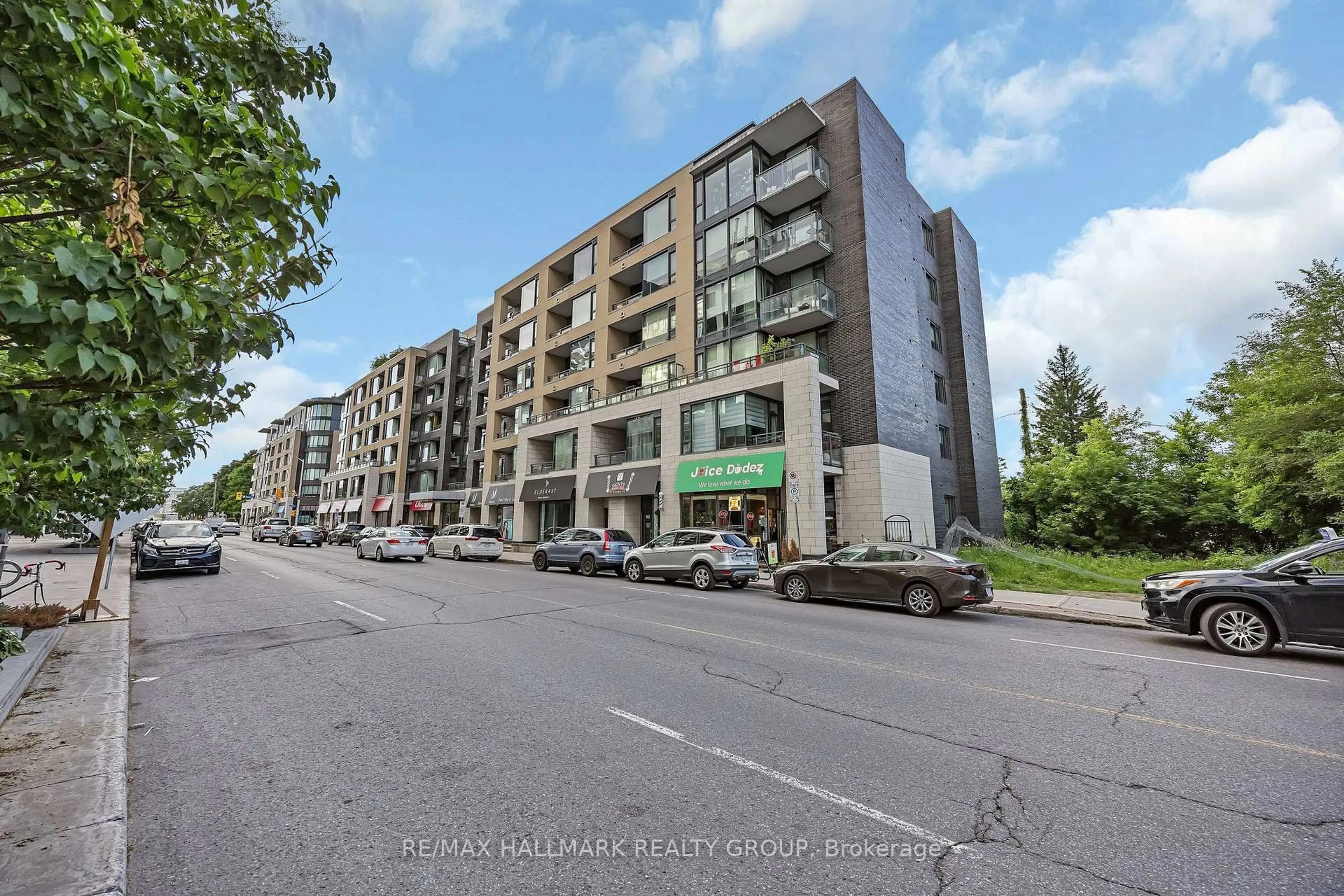 A pic from outside/outdoor area/front of a property/back of a property/a pic from drone, street for 101 Richmond Rd #308, Ottawa Ontario K1Z 0A6