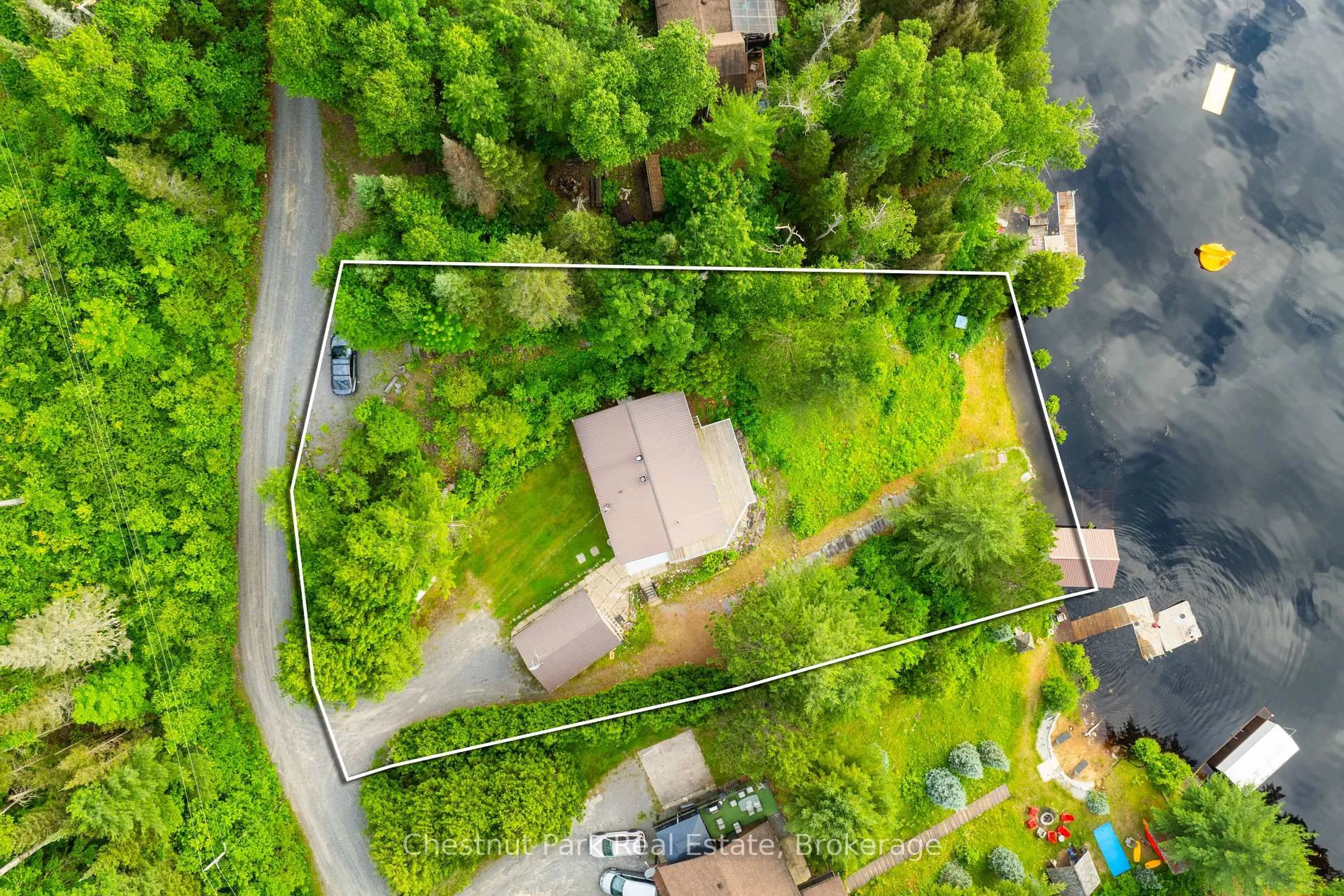 A pic from outside/outdoor area/front of a property/back of a property/a pic from drone, forest/trees view for 80 Cedar Lane, Joly Ontario P0A 1Z0