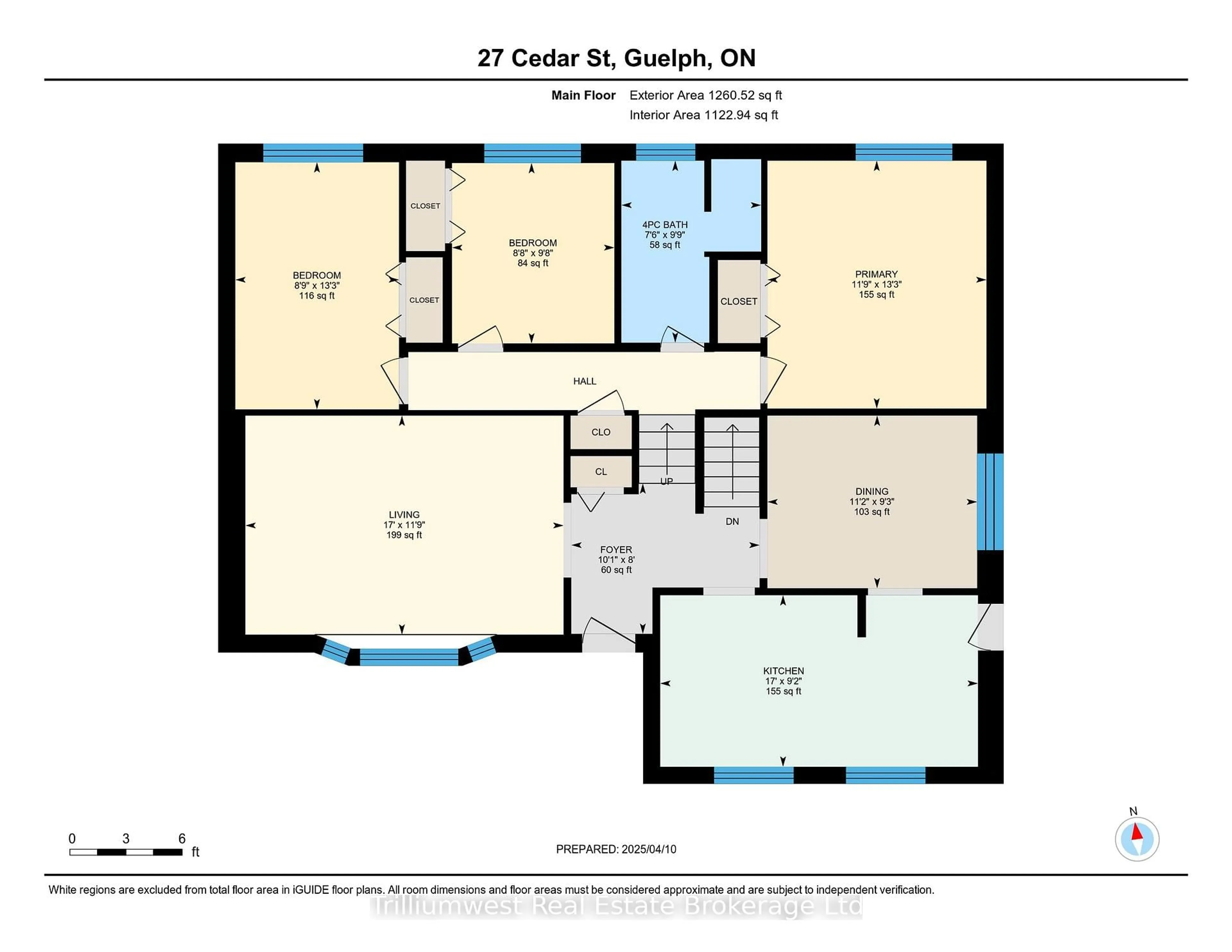 Floor plan for 27 Cedar St, Guelph Ontario N1G 1B9