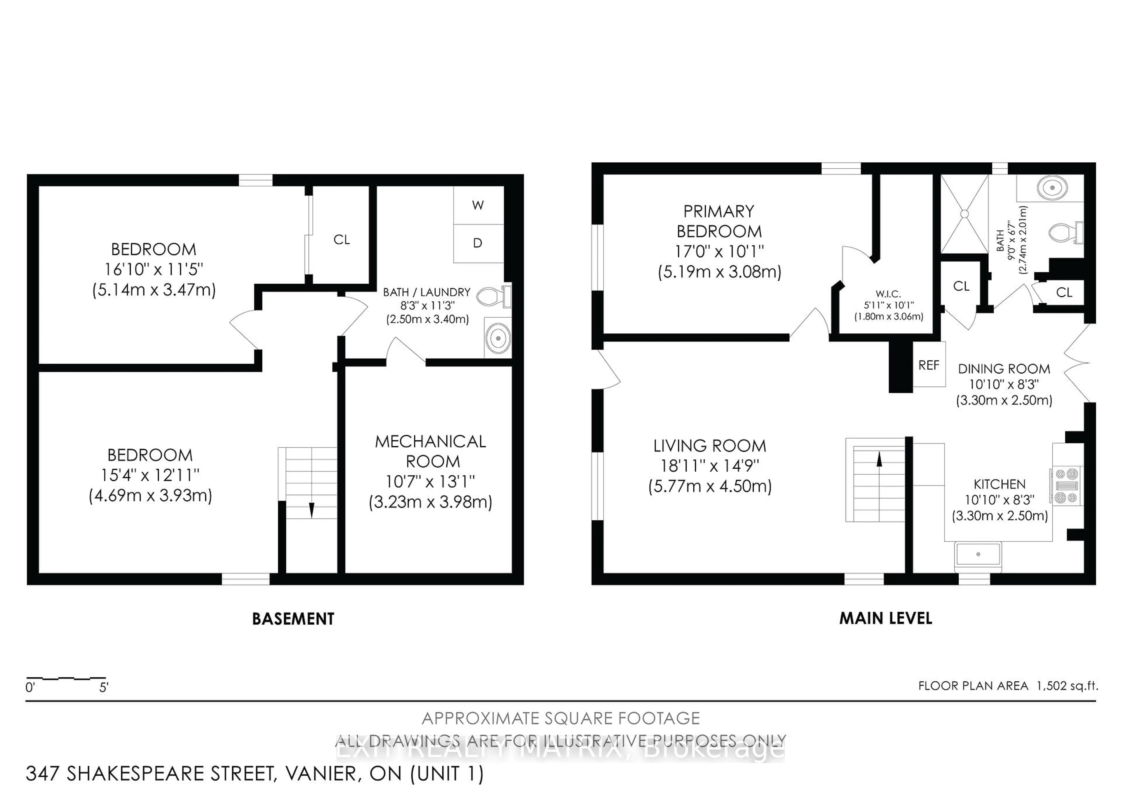 Floor plan for 347 Shakespeare St, Ottawa Ontario K1L 5M1