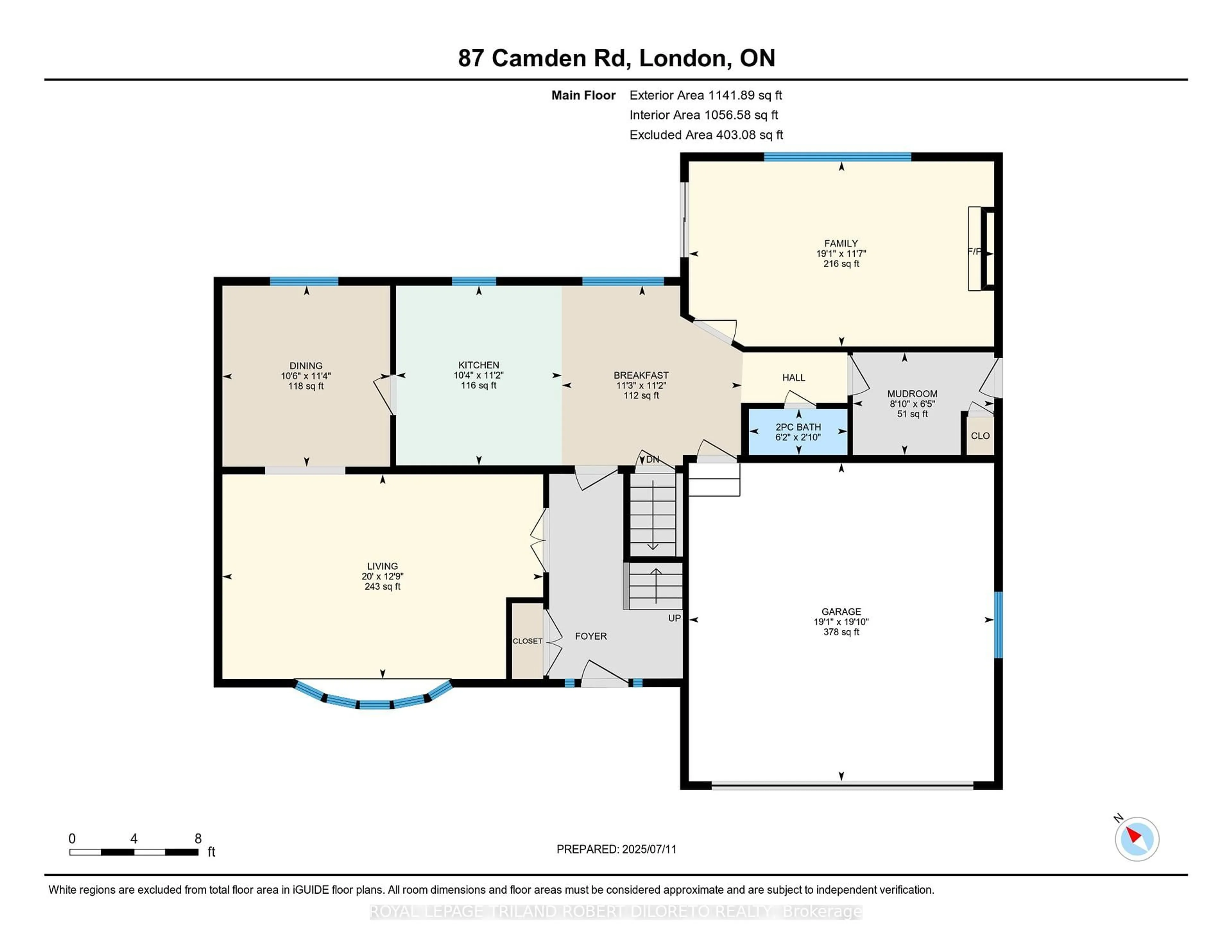 Floor plan for 87 Camden Rd, London North Ontario N5X 2K2