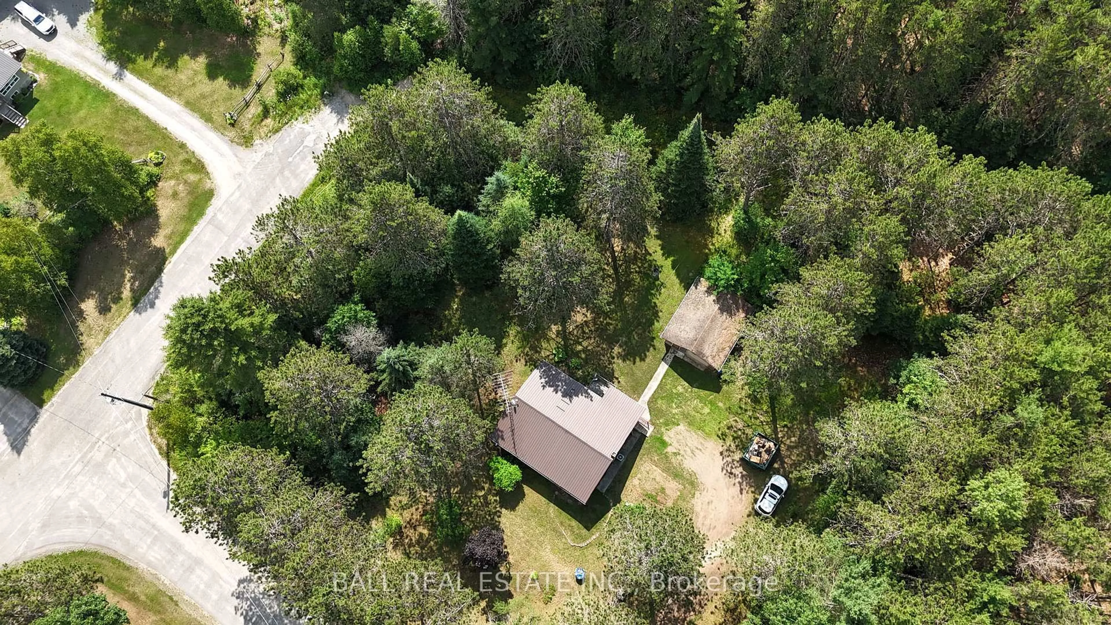 A pic from outside/outdoor area/front of a property/back of a property/a pic from drone, forest/trees view for 30 Alexander Crt, Bancroft Ontario K0L 1C0