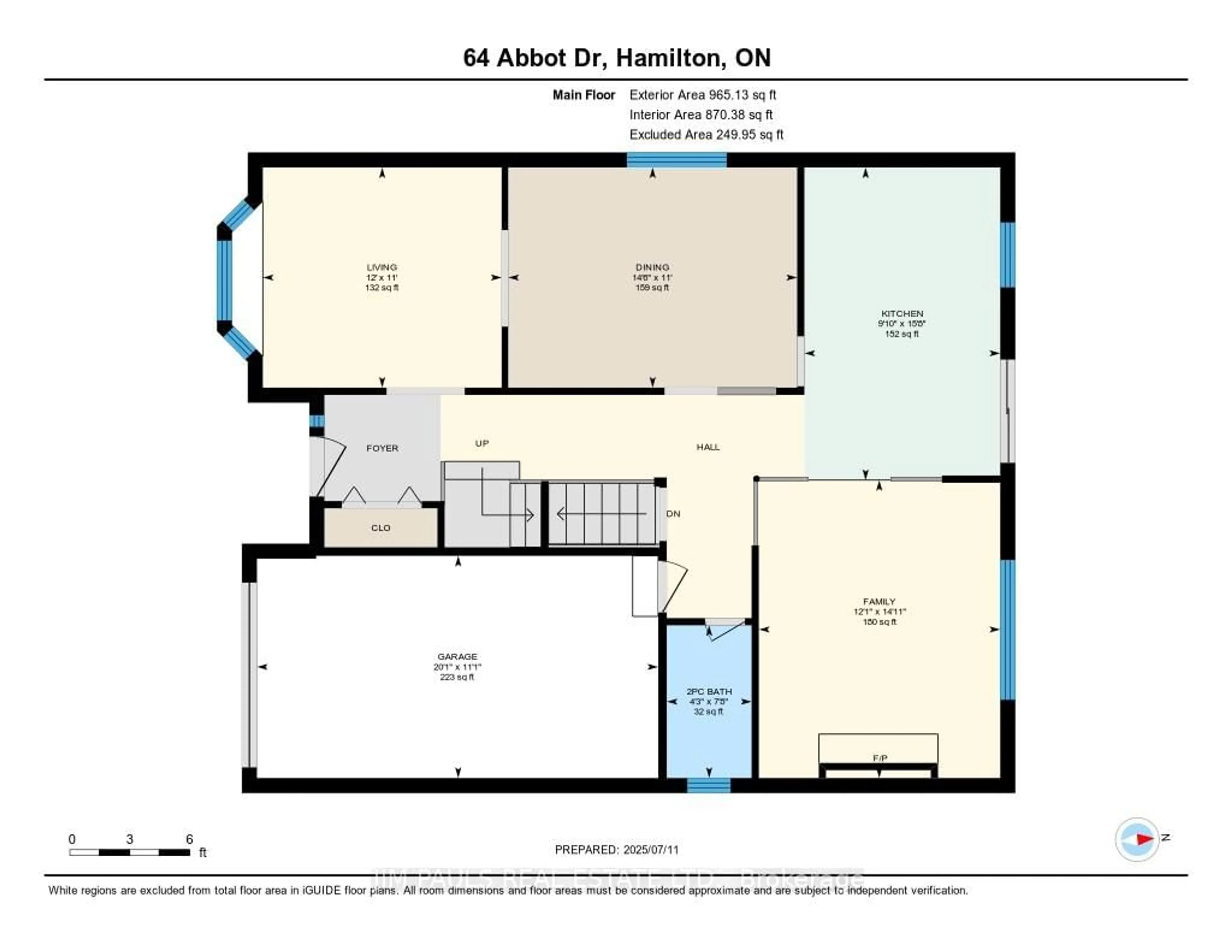 Floor plan for 64 Abbot Dr, Hamilton Ontario L8V 4W5