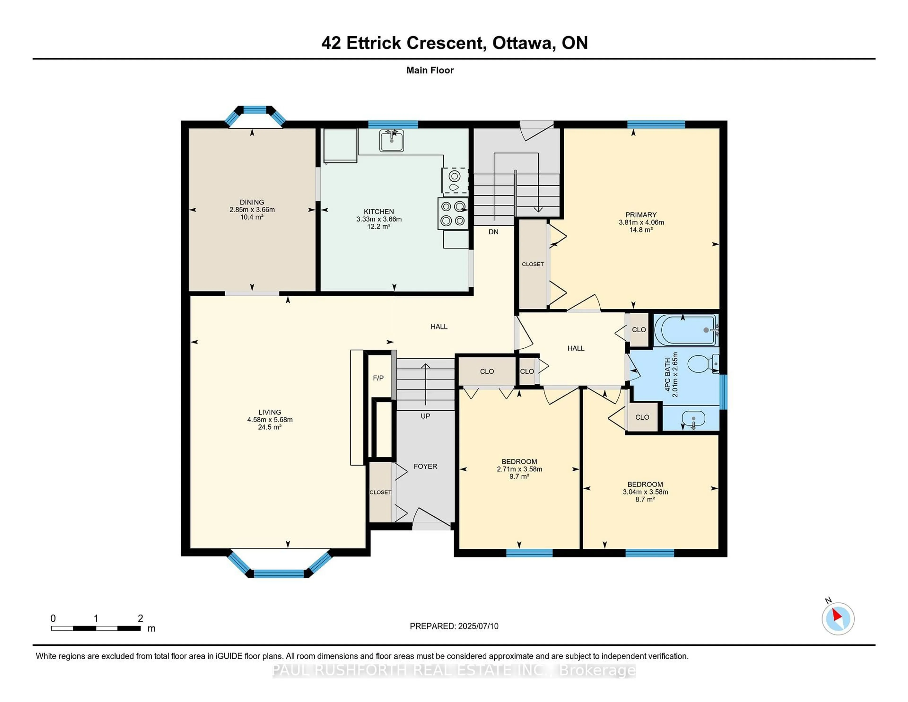 Floor plan for 42 Ettrick Cres, Ottawa Ontario K2J 1G1