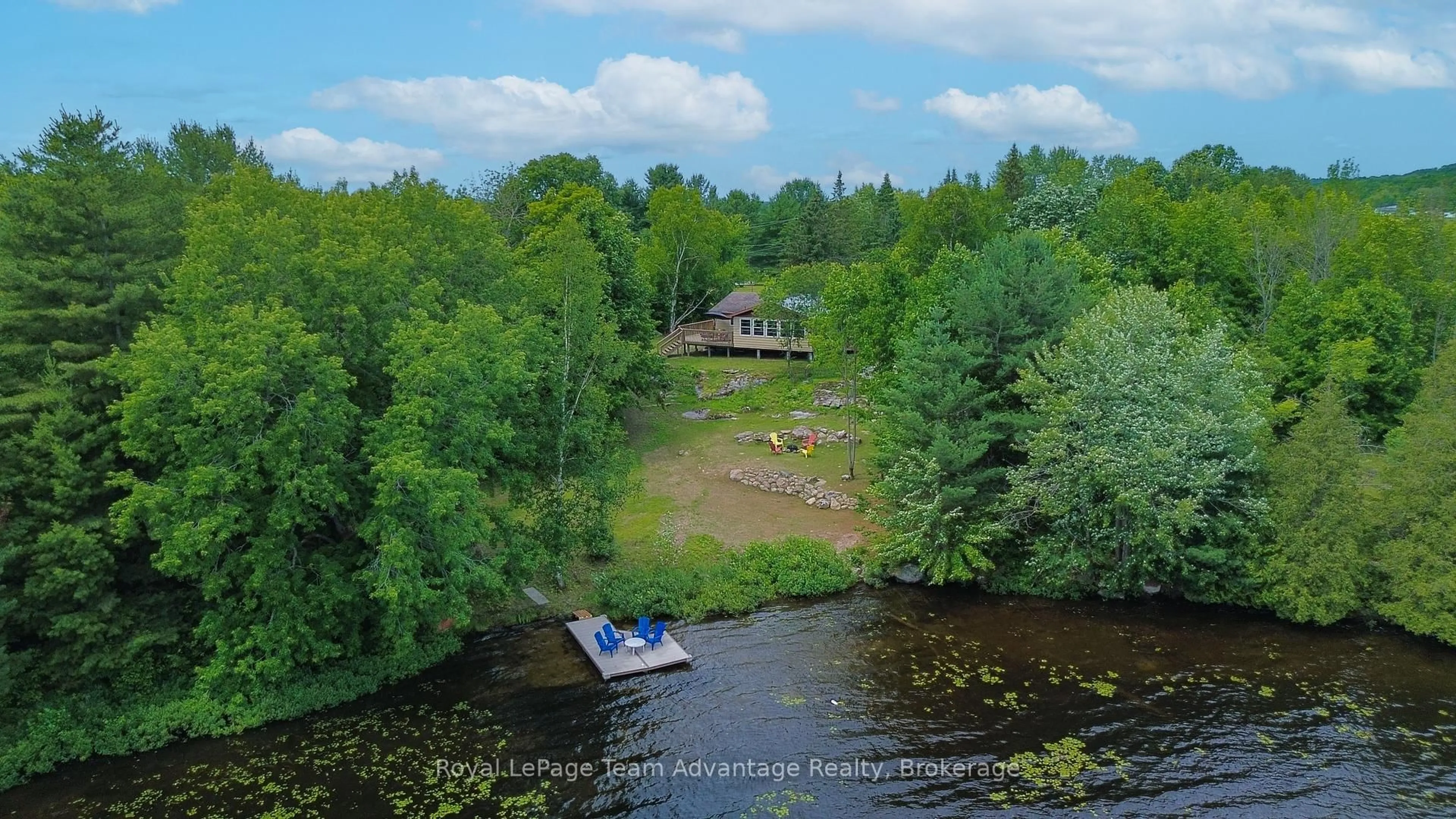 A pic from outside/outdoor area/front of a property/back of a property/a pic from drone, water/lake/river/ocean view for 35 Marlyn Dr, Seguin Ontario P0C 1J0