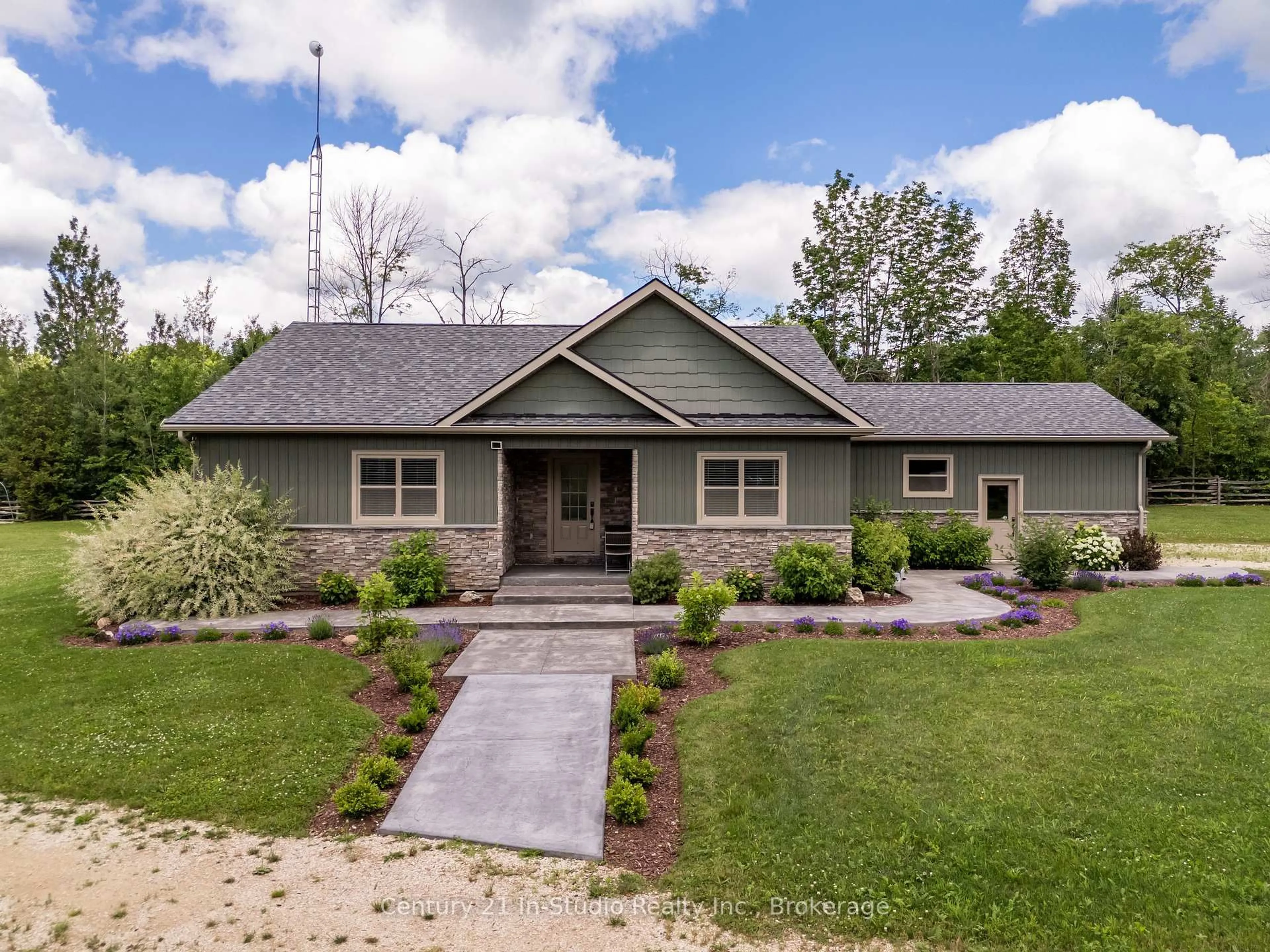 Home with vinyl exterior material, street for 734591 West Back Line, Grey Highlands Ontario N0C 1H0