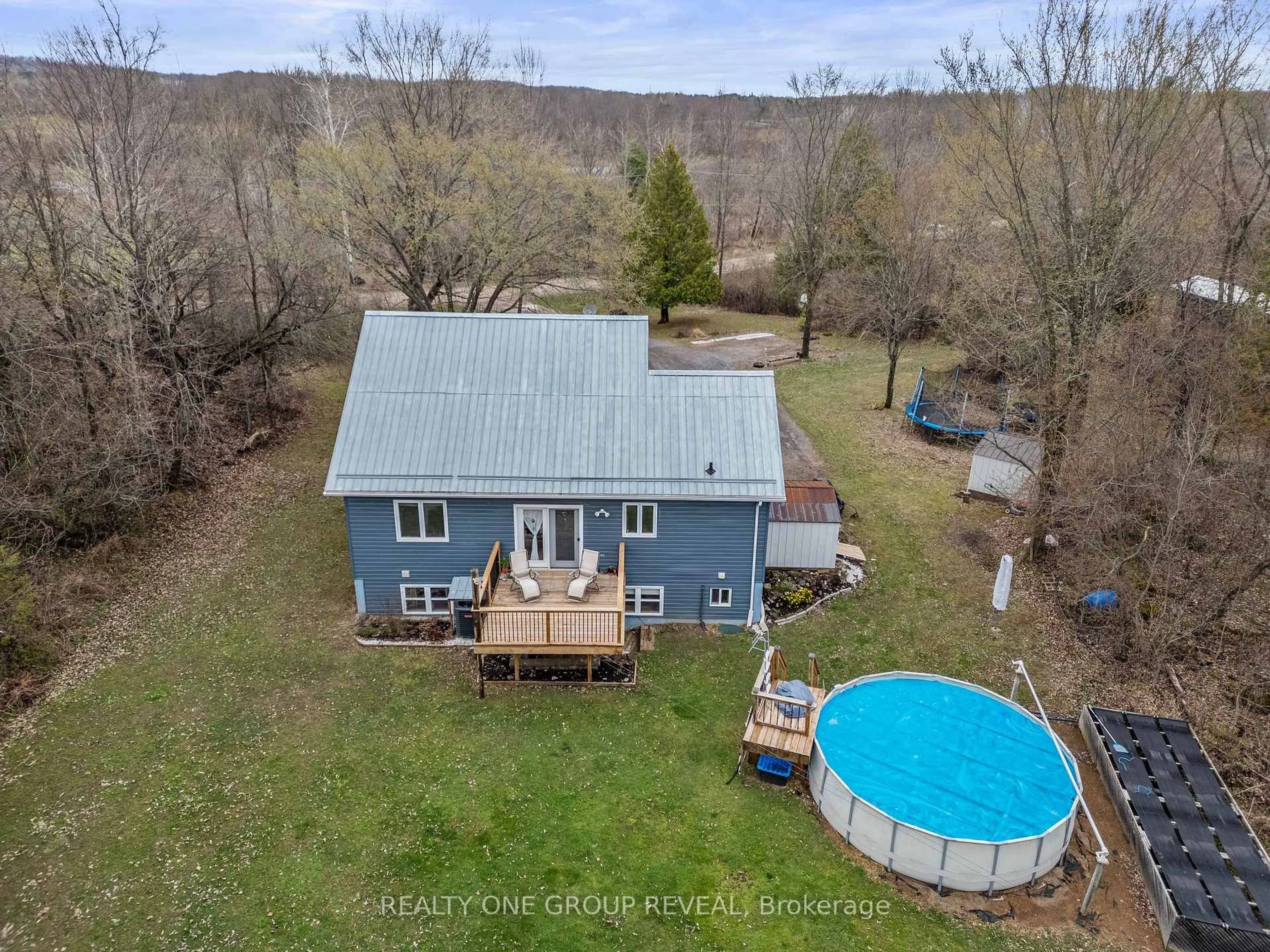 A pic from outside/outdoor area/front of a property/back of a property/a pic from drone, water/lake/river/ocean view for 364 Tannery Rd, Madoc Ontario K0K 2K0