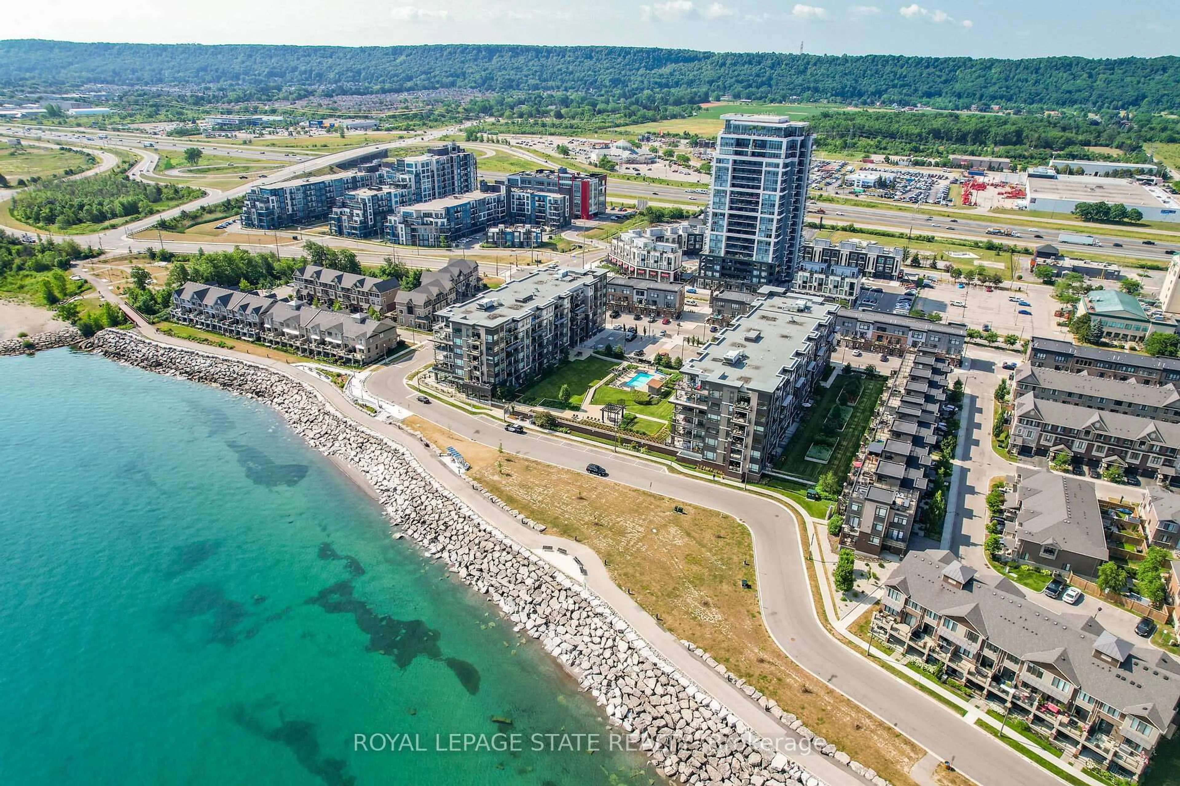 A pic from outside/outdoor area/front of a property/back of a property/a pic from drone, water/lake/river/ocean view for 40 Esplanade Lane #409, Grimsby Ontario L3M 0G9