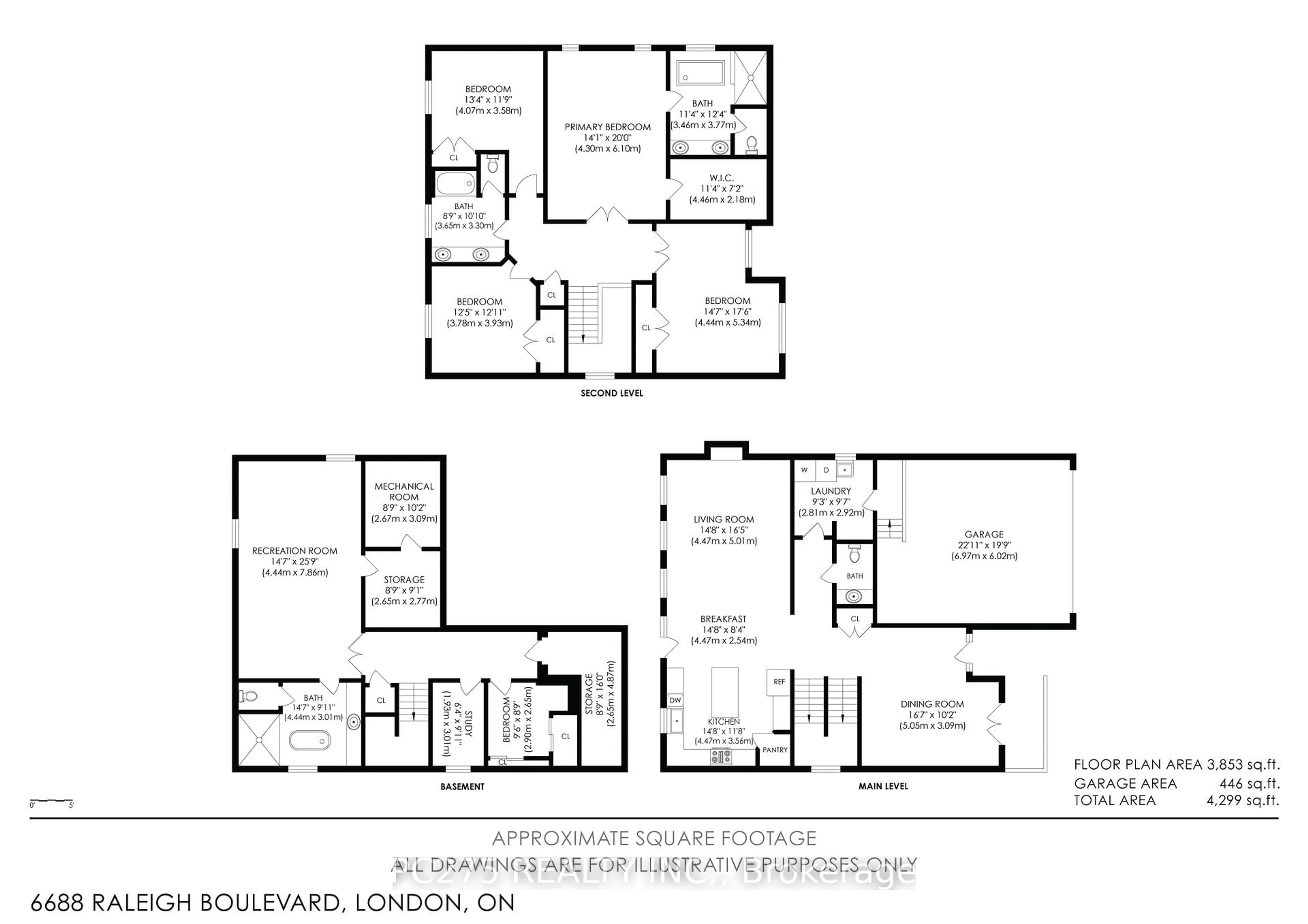 Floor plan for 6688 Raleigh Blvd, London South Ontario N6P 0C1