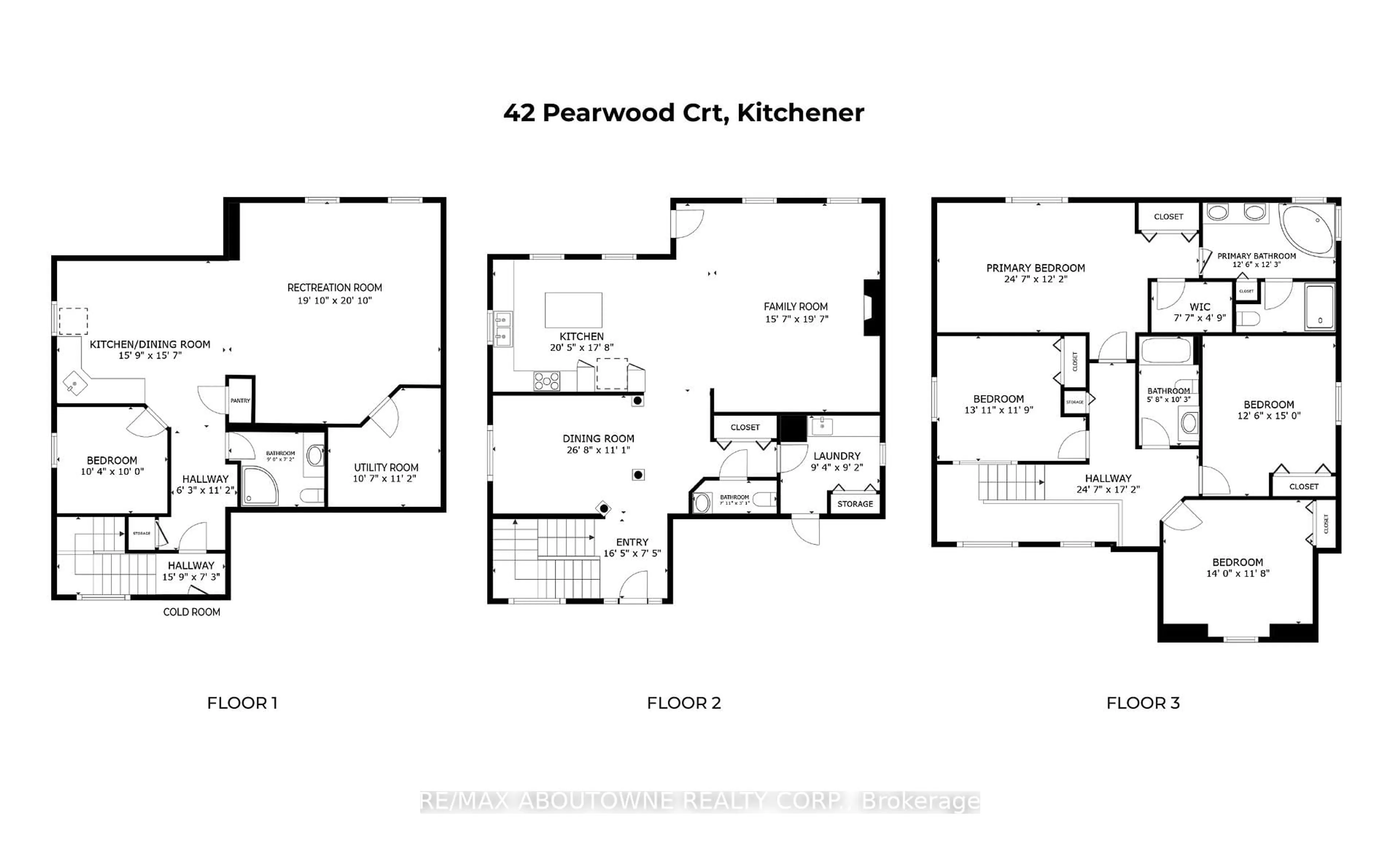 Floor plan for 42 Pearwood Crt, Kitchener Ontario N2P 2L1