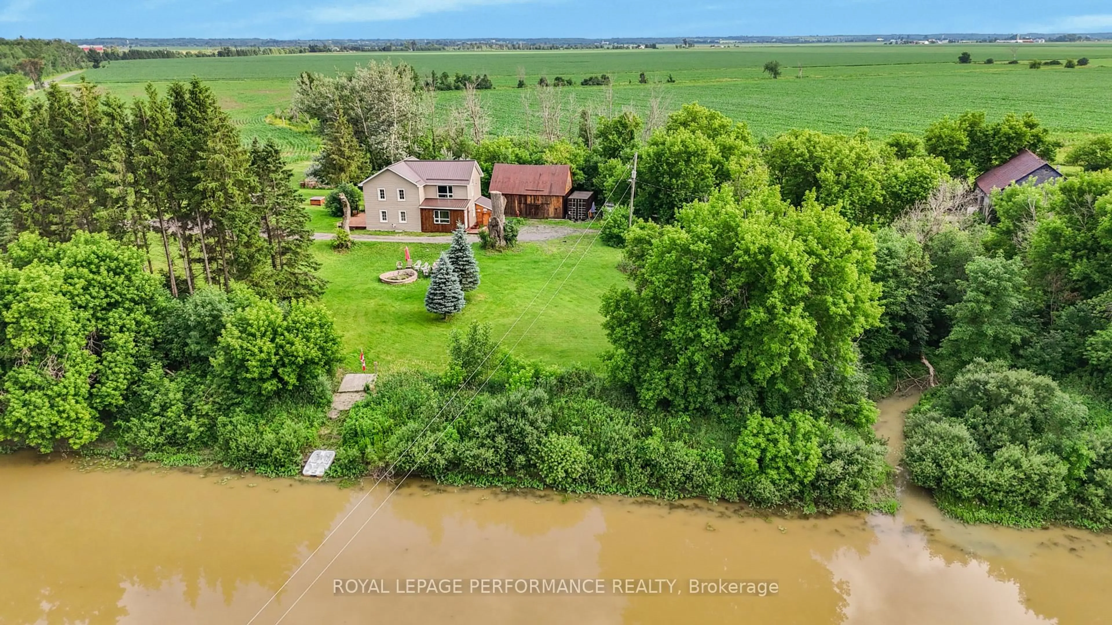 A pic from outside/outdoor area/front of a property/back of a property/a pic from drone, water/lake/river/ocean view for 961 Boundary Rd, Alfred and Plantagenet Ontario K0B 1C0