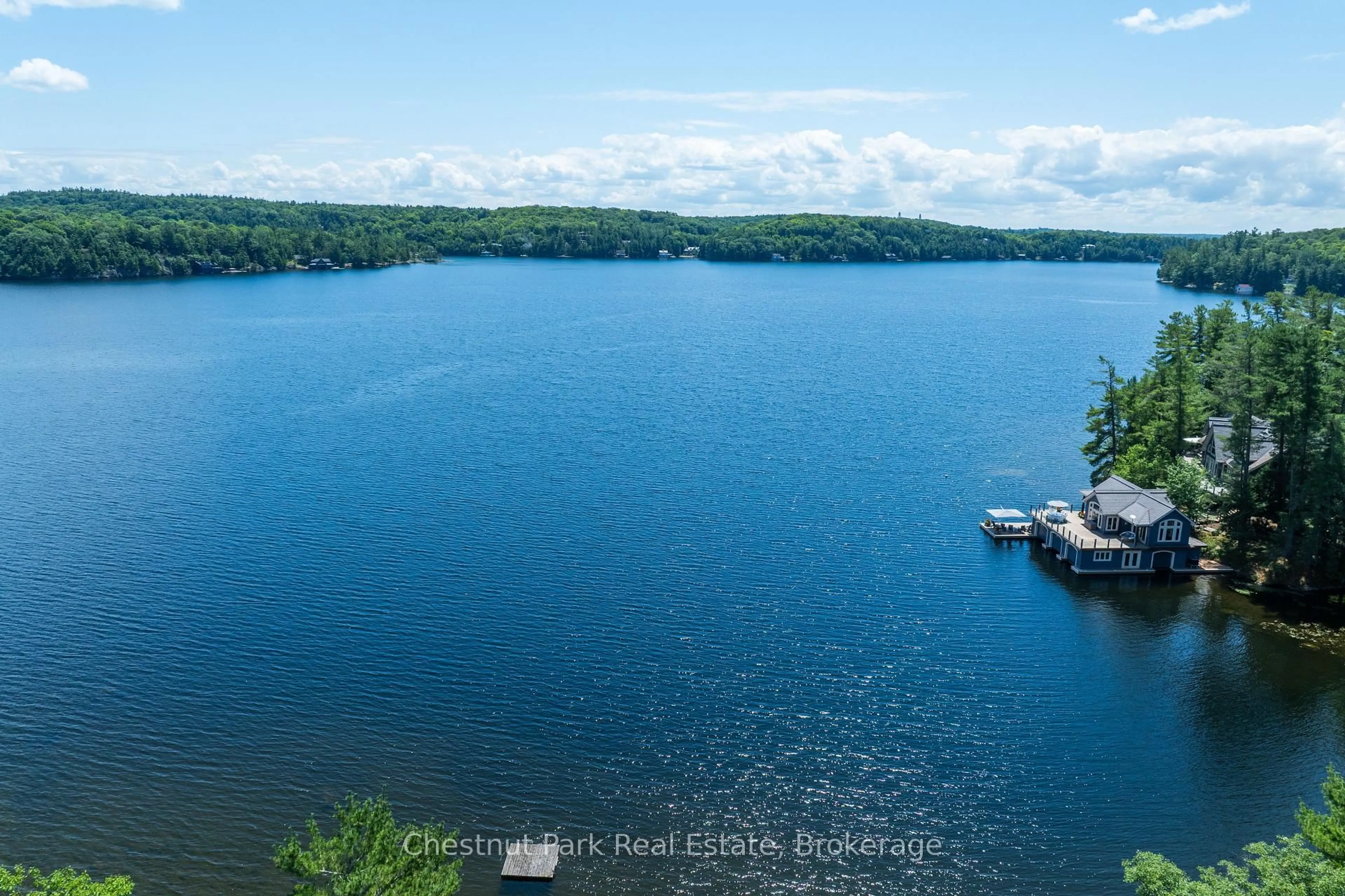 A pic from outside/outdoor area/front of a property/back of a property/a pic from drone, water/lake/river/ocean view for 1156 Dawson Rd, Muskoka Lakes Ontario P0B 1J0