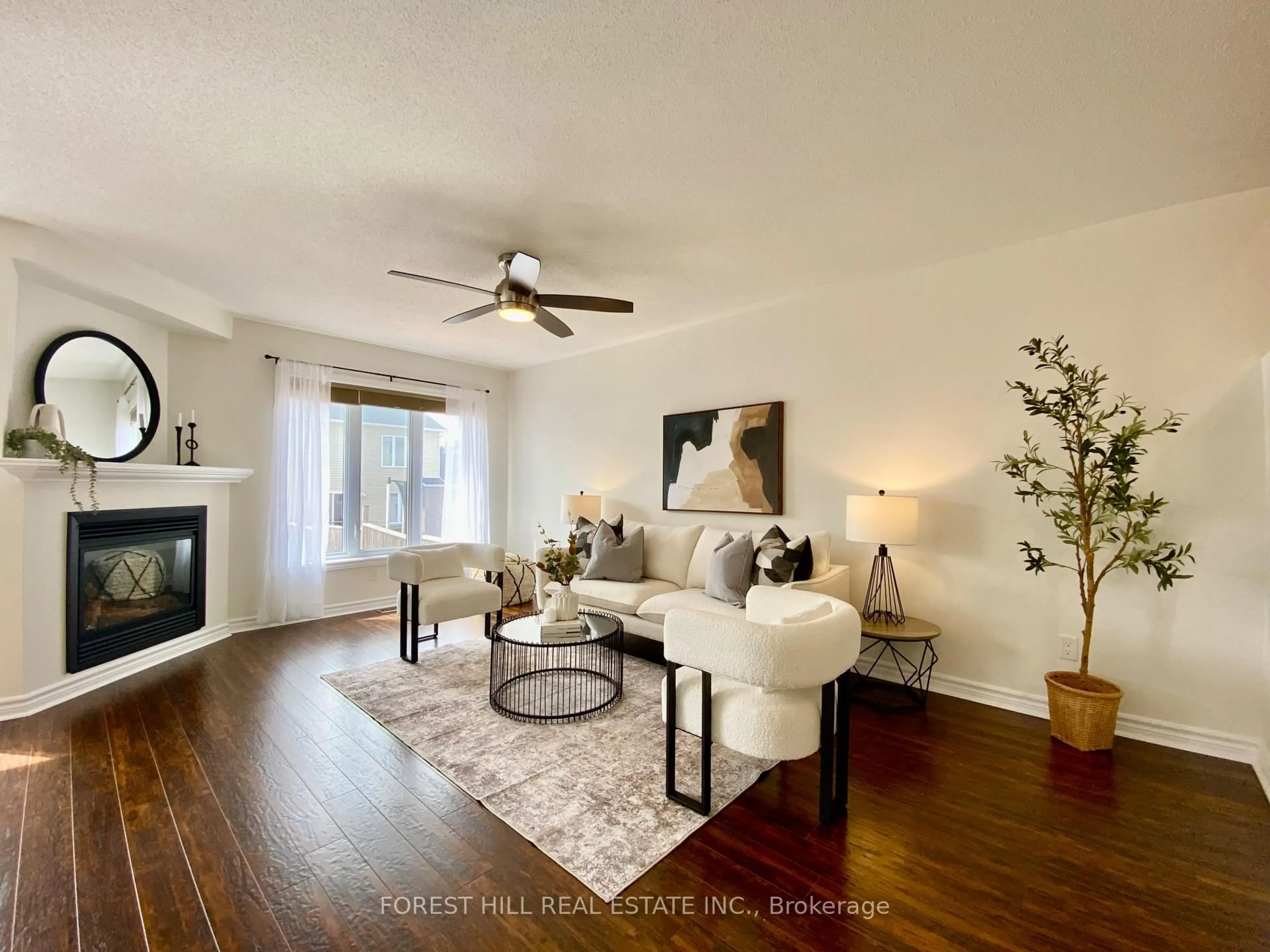 Living room with furniture, wood/laminate floor for 510 Temiskaming Cres, Ottawa Ontario K2J 0V8