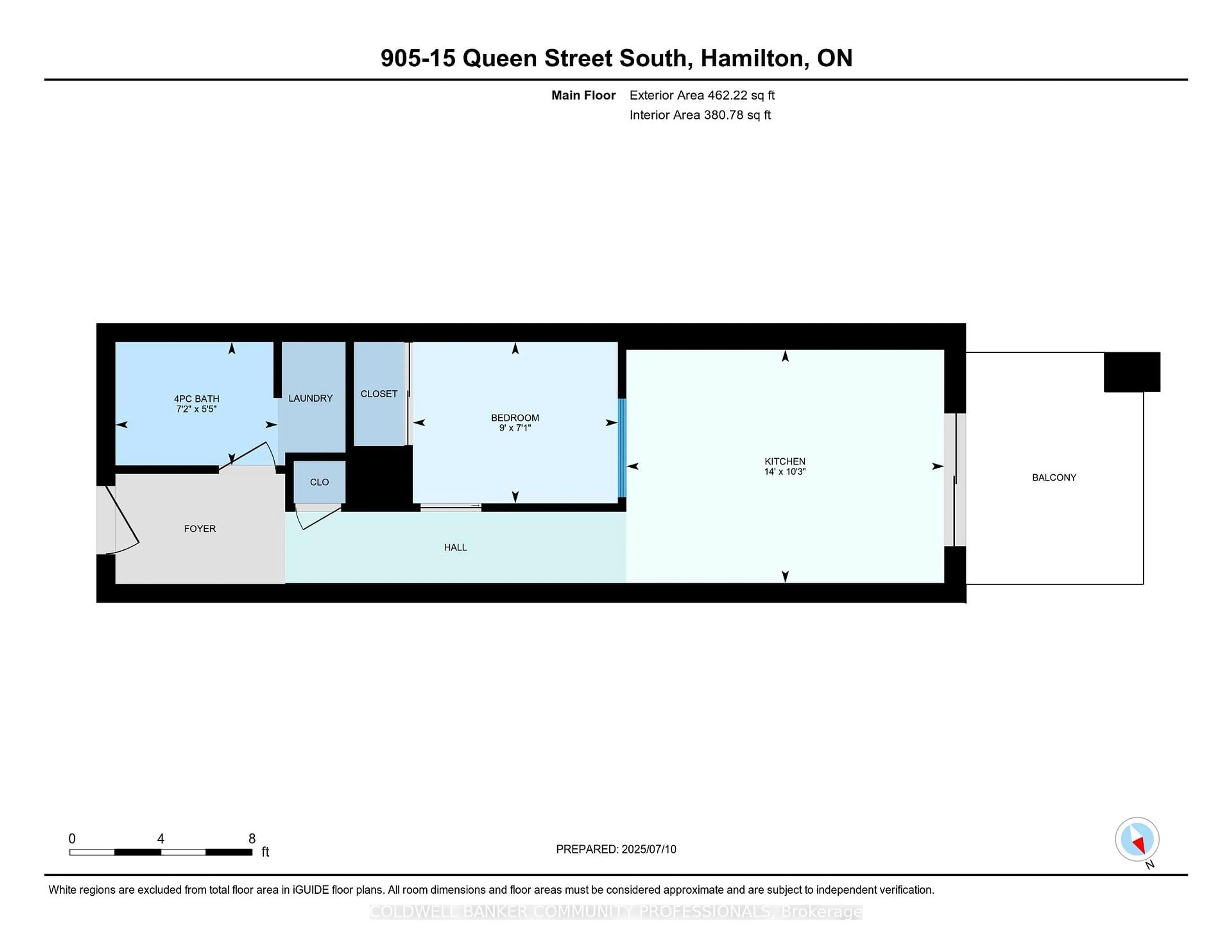 Floor plan for 15 Queen St #905, Hamilton Ontario L8P 0C6