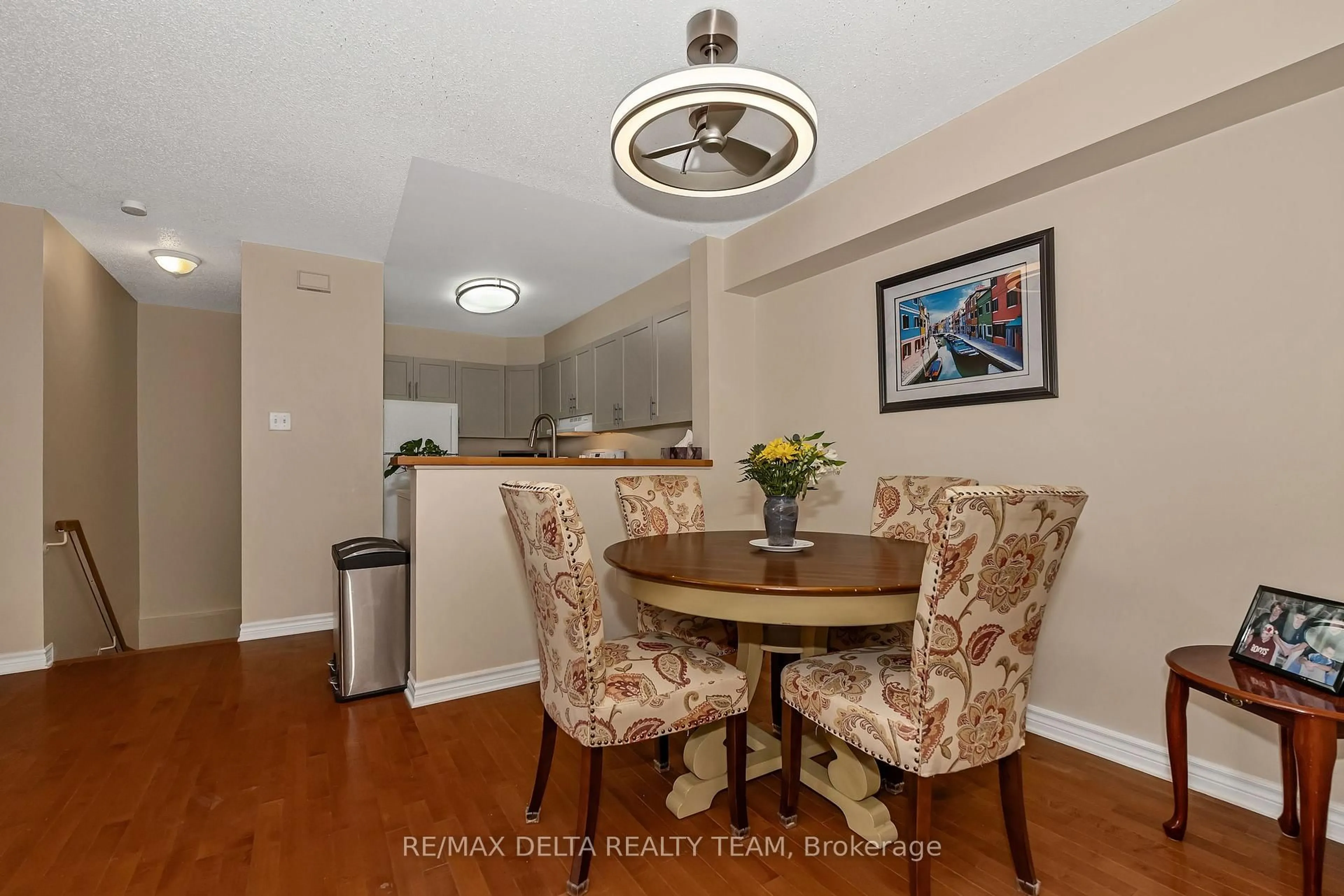 Dining room, wood/laminate floor for 465 Canteval Terr #108, Orleans Ontario K4A 2C7