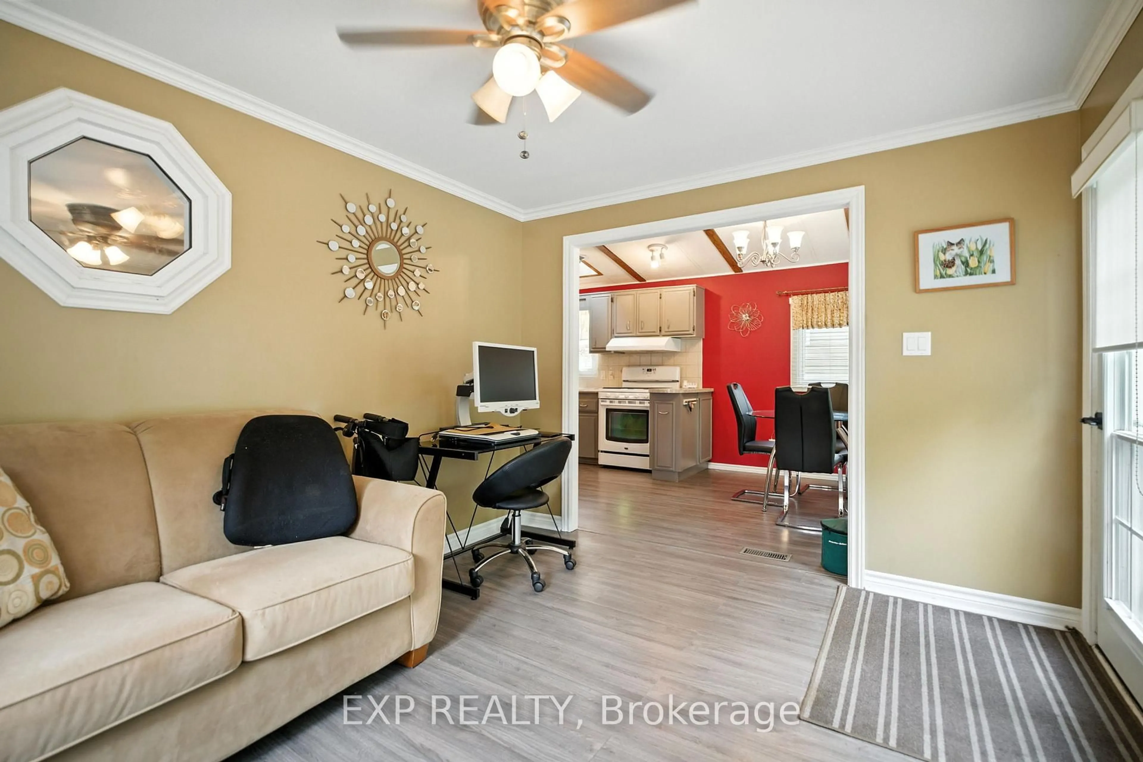 Living room with furniture, wood/laminate floor for 23 Four Mile Creek Rd #403, Niagara-on-the-Lake Ontario L0S 1J1