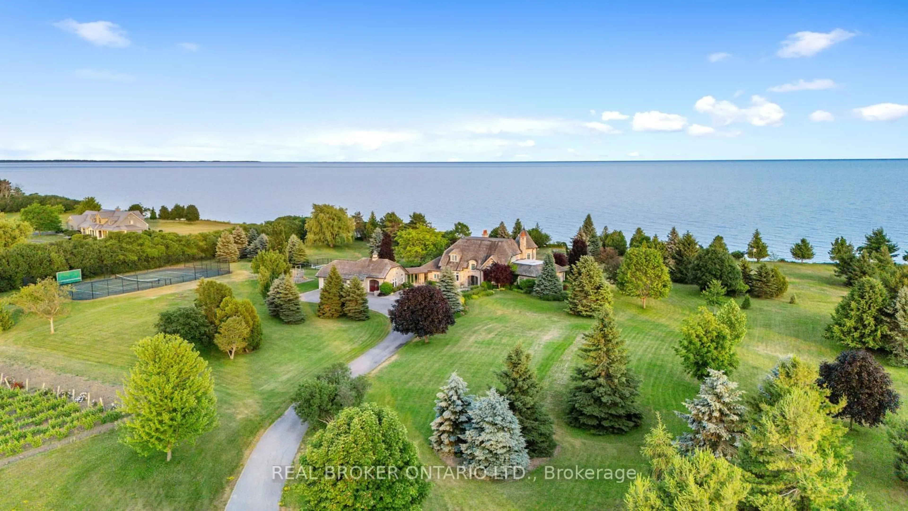 A pic from outside/outdoor area/front of a property/back of a property/a pic from drone, water/lake/river/ocean view for 37 Bellavista Dr, Prince Edward County Ontario K0K 3L0