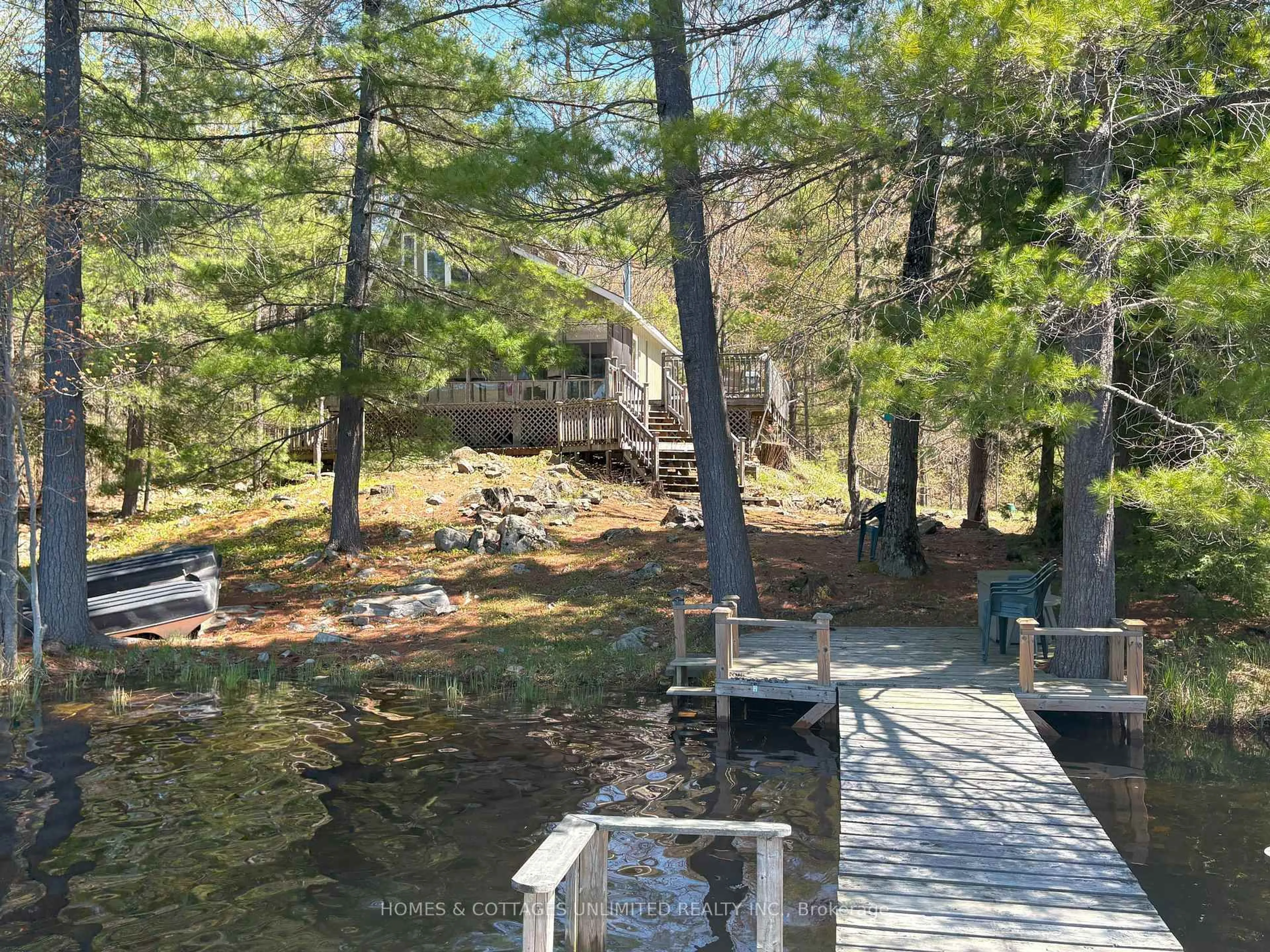 A pic from outside/outdoor area/front of a property/back of a property/a pic from drone, water/lake/river/ocean view for 12 Stone Hill Junction Rd, Greater Madawaska Ontario K0H 0G0