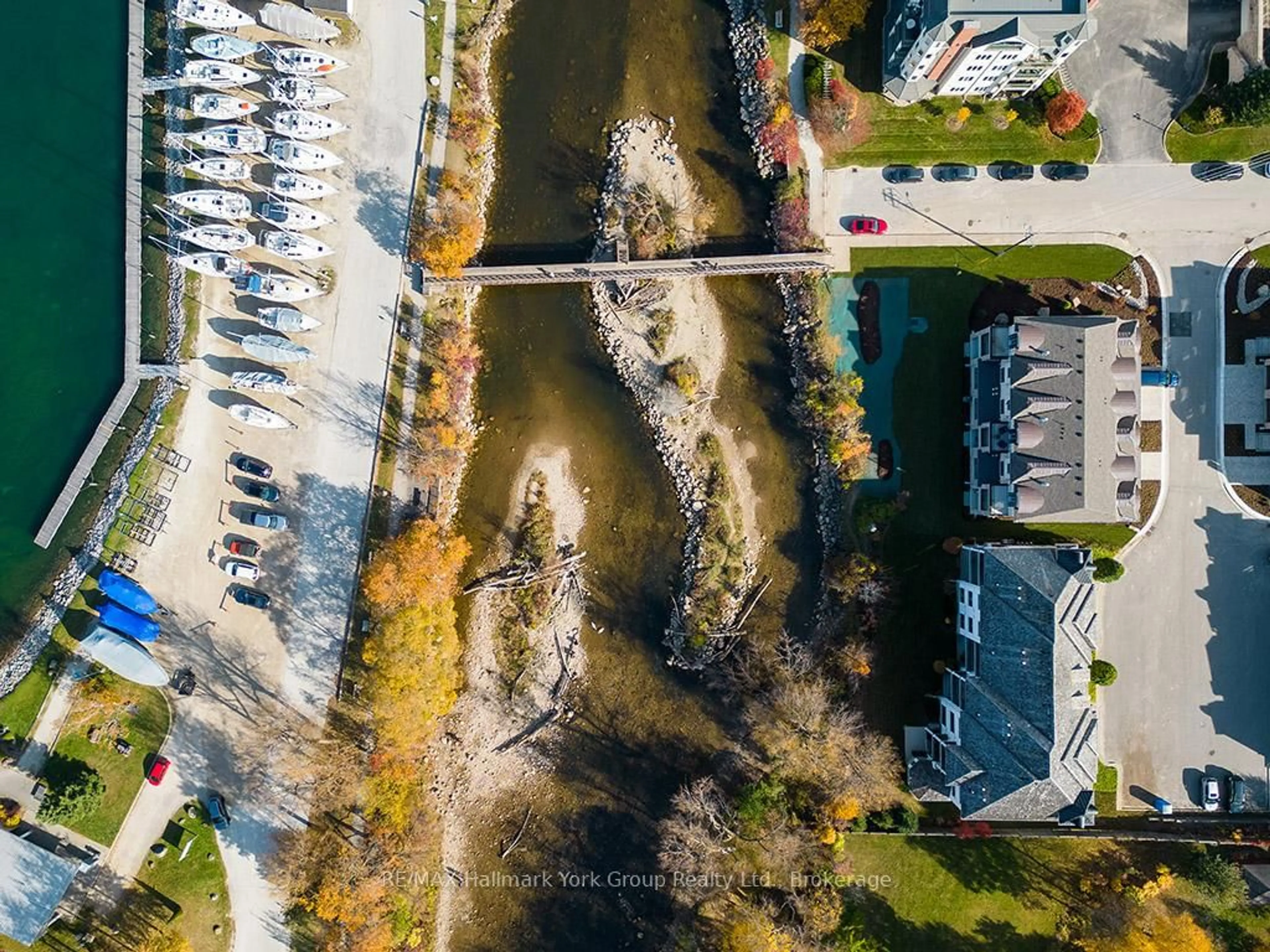A pic from outside/outdoor area/front of a property/back of a property/a pic from drone, water/lake/river/ocean view for 5-11 Bay St, Blue Mountains Ontario N0H 2P0