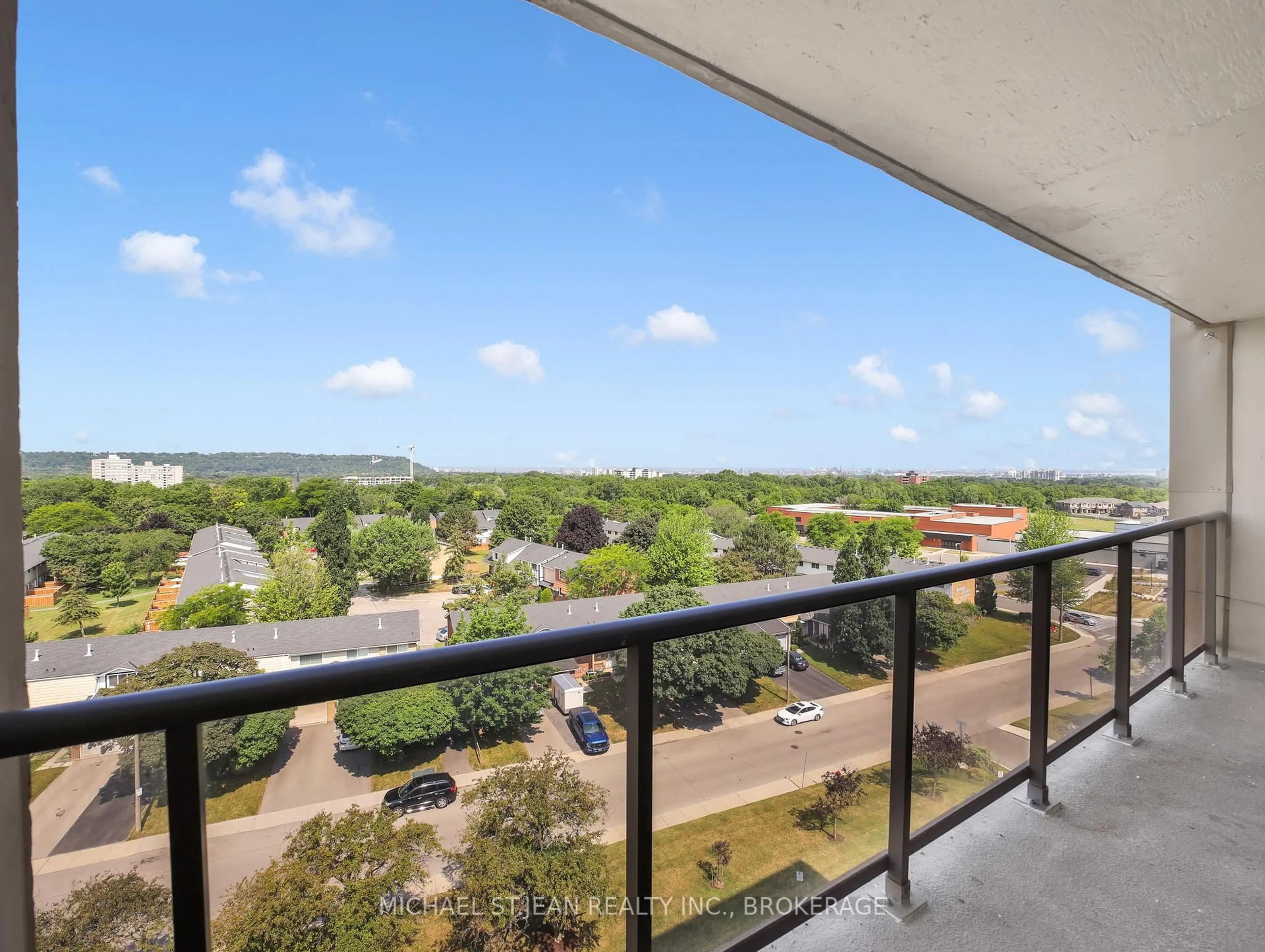 Balcony in the apartment, city buildings view from balcony for 15 Nicklaus Dr #912, Hamilton Ontario L8K 5J5