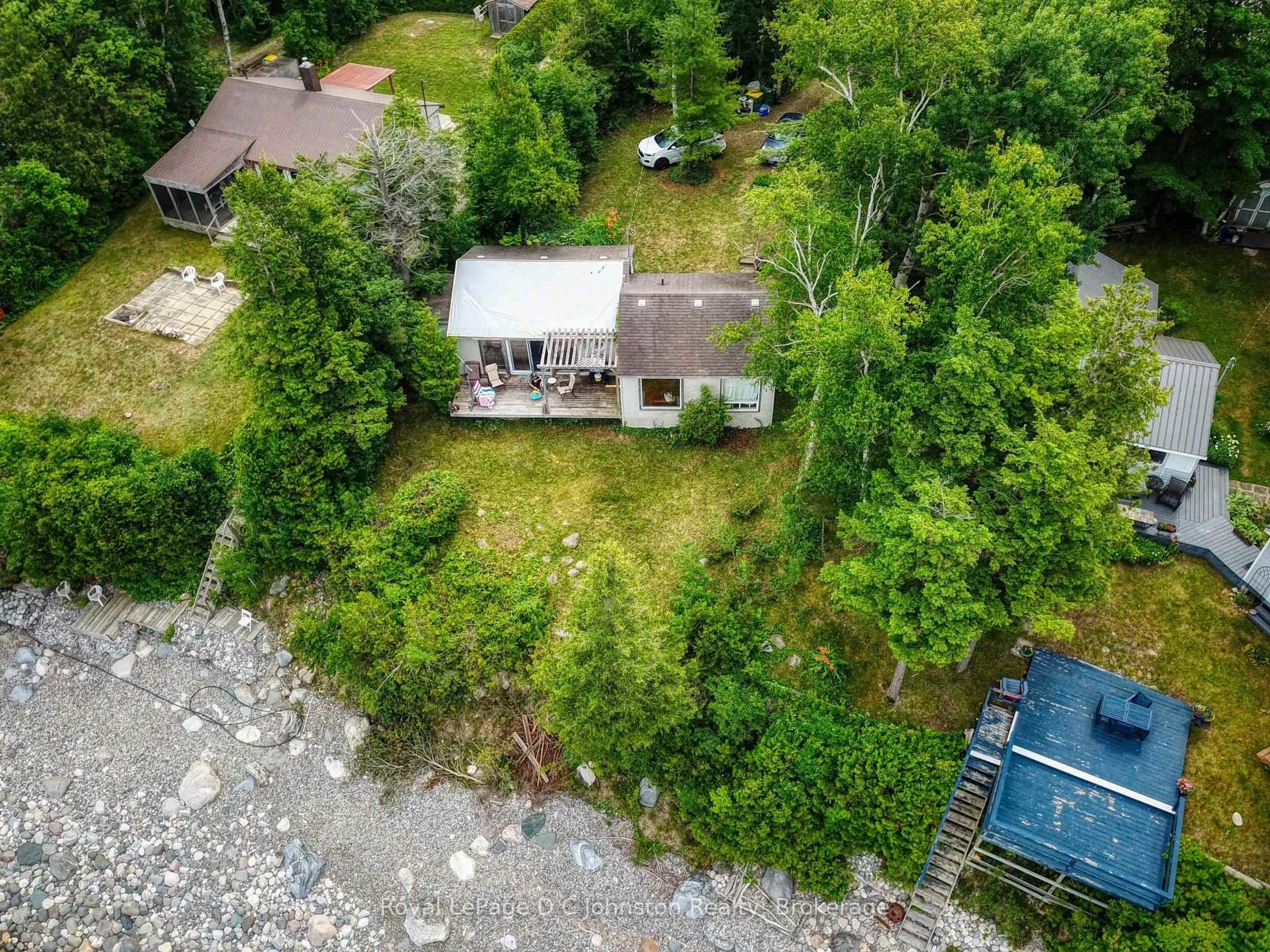 A pic from outside/outdoor area/front of a property/back of a property/a pic from drone, street for 697 Bruce RD #13 Rd, Native Leased Lands Ontario N0H 2L0