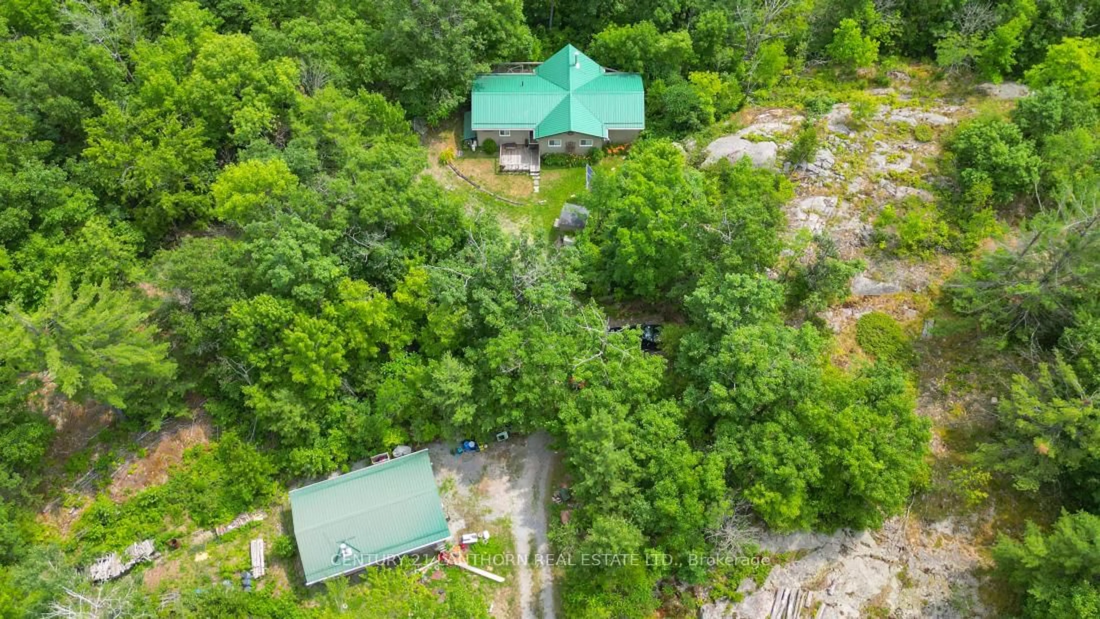 A pic from outside/outdoor area/front of a property/back of a property/a pic from drone, forest/trees view for 656 A Yarrow Lane, Madoc Ontario K0K 2K0