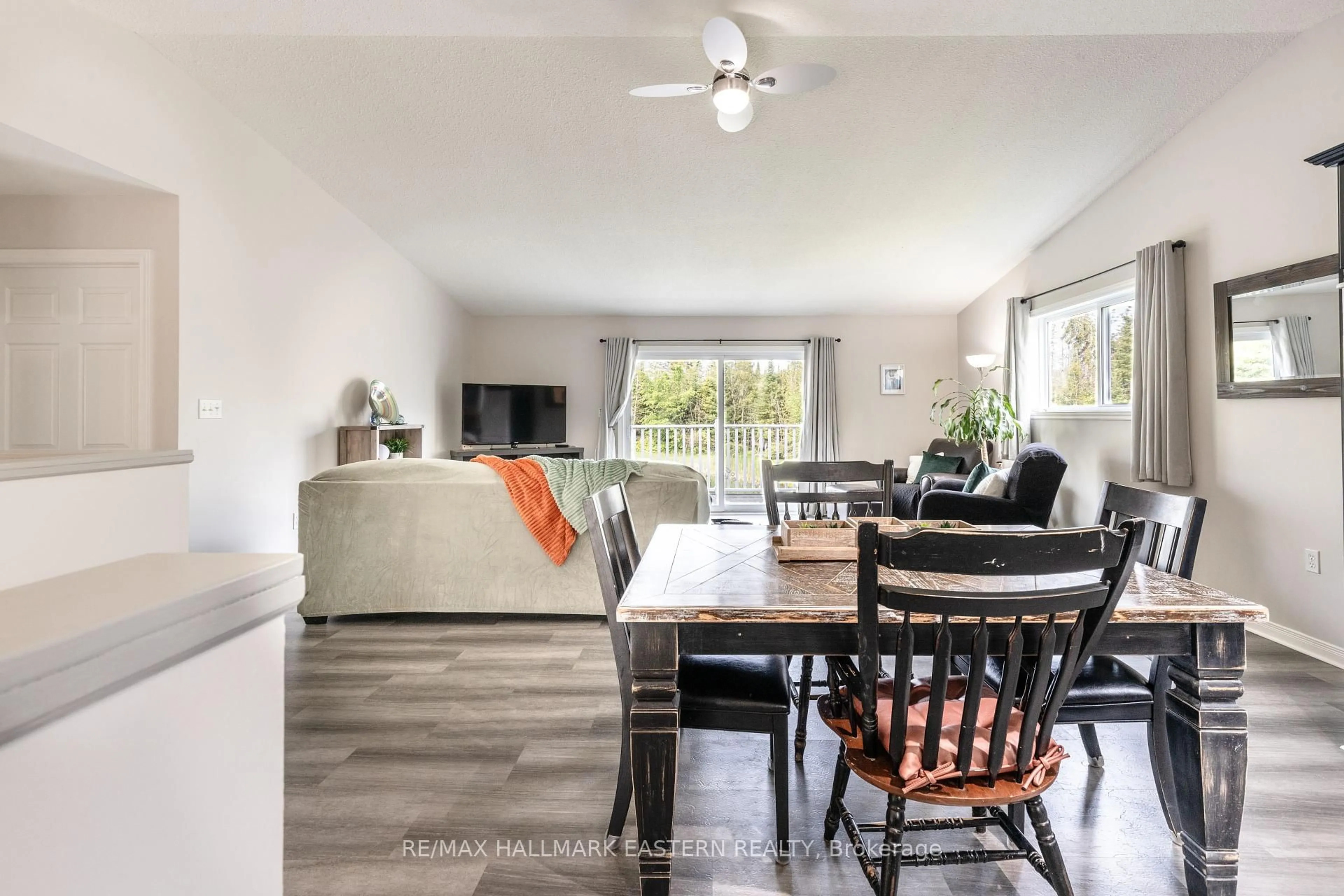 Living room with furniture, wood/laminate floor for 4075 County Road 44, Havelock-Belmont-Methuen Ontario K0L 1Z0