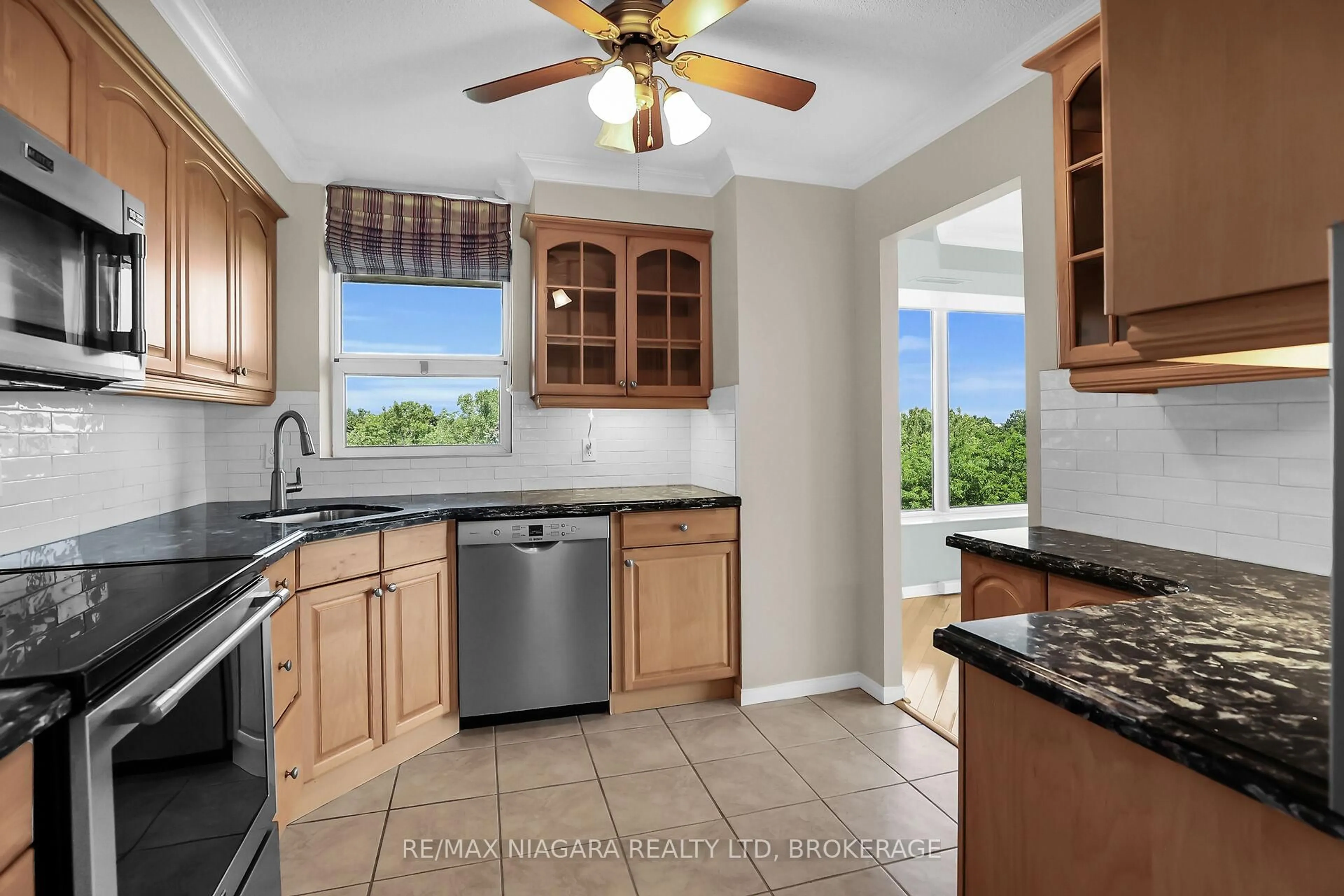 Standard kitchen, ceramic/tile floor for 81 Scott St #710, St. Catharines Ontario L2N 7L5