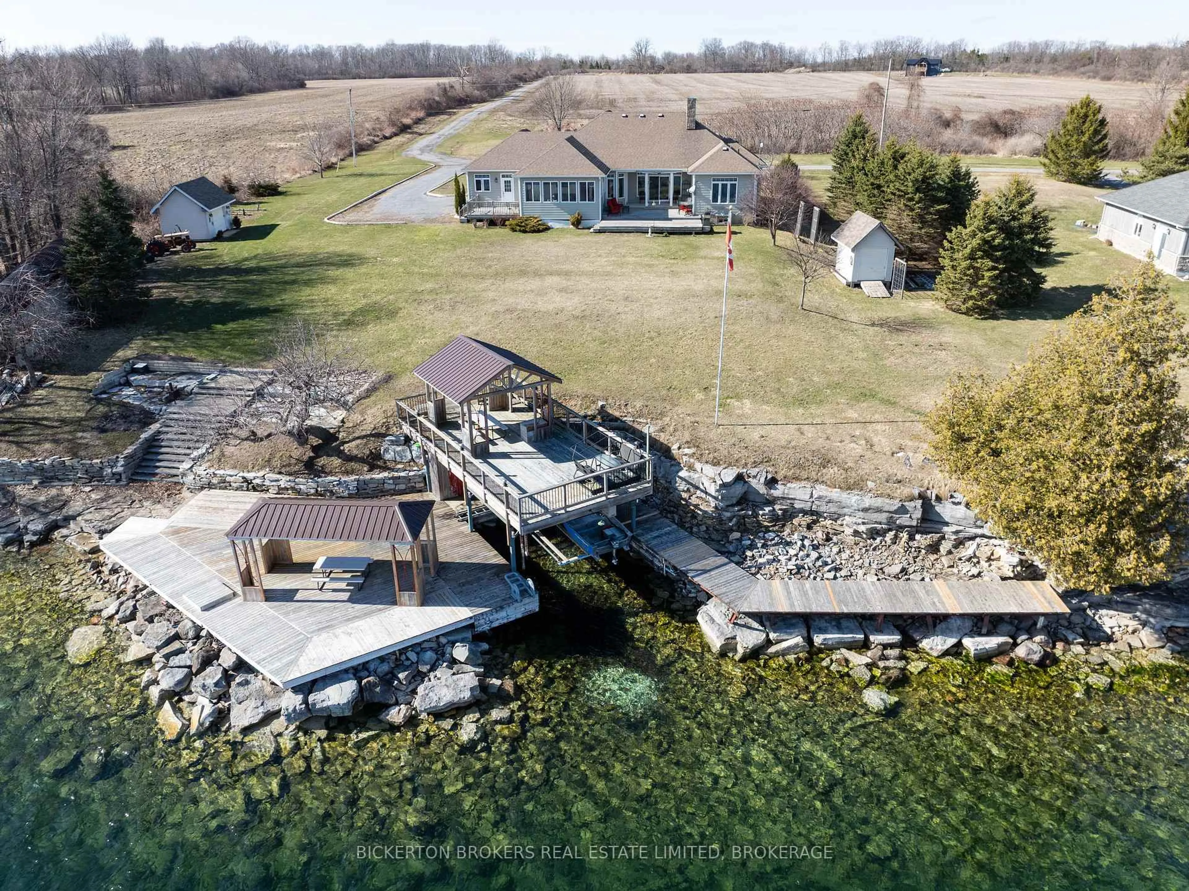 A pic from outside/outdoor area/front of a property/back of a property/a pic from drone, water/lake/river/ocean view for 255 Good Friend Dr, Gananoque Ontario K7G 2V6