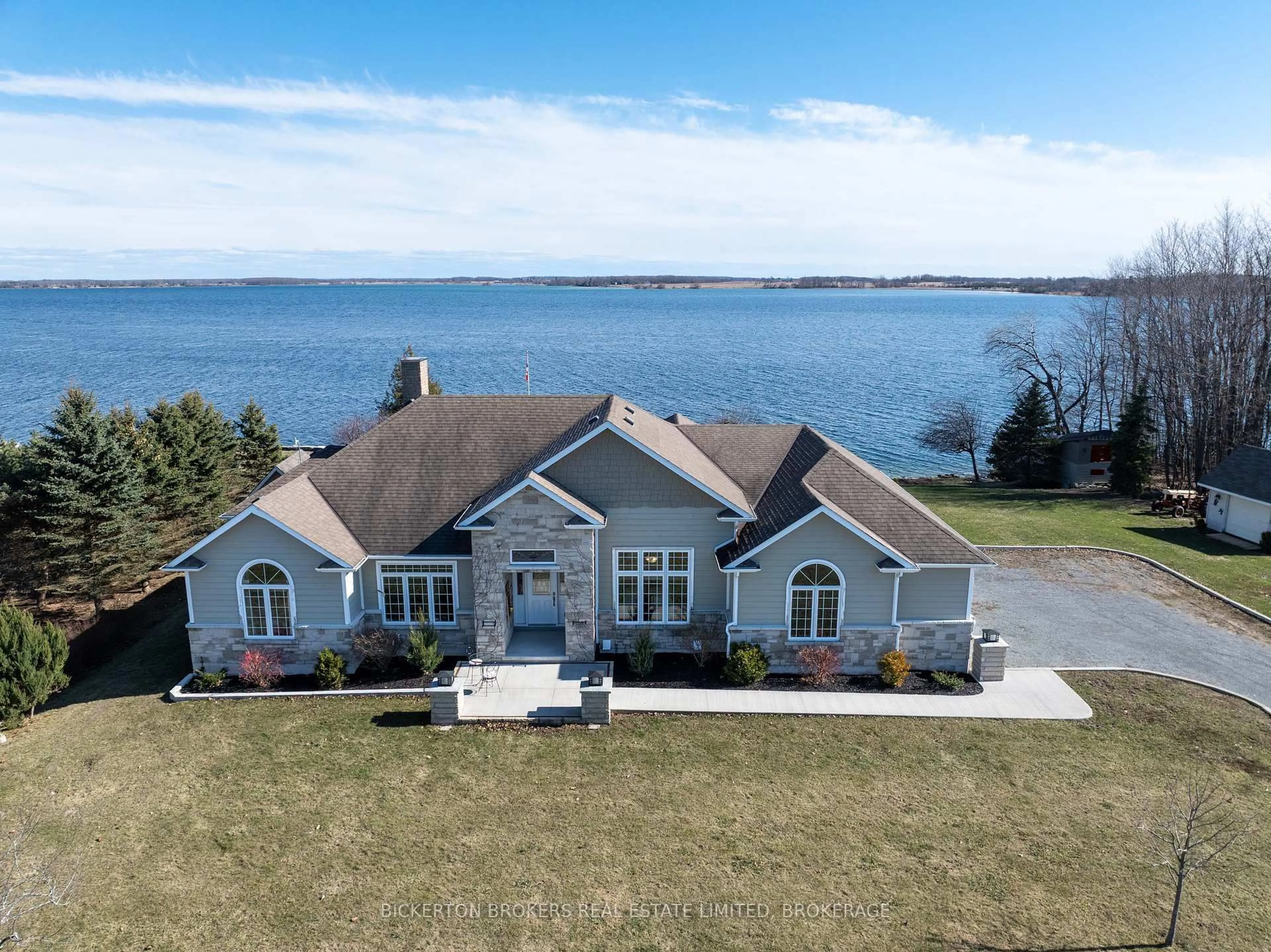 A pic from outside/outdoor area/front of a property/back of a property/a pic from drone, water/lake/river/ocean view for 255 Good Friend Dr, Gananoque Ontario K7G 2V6