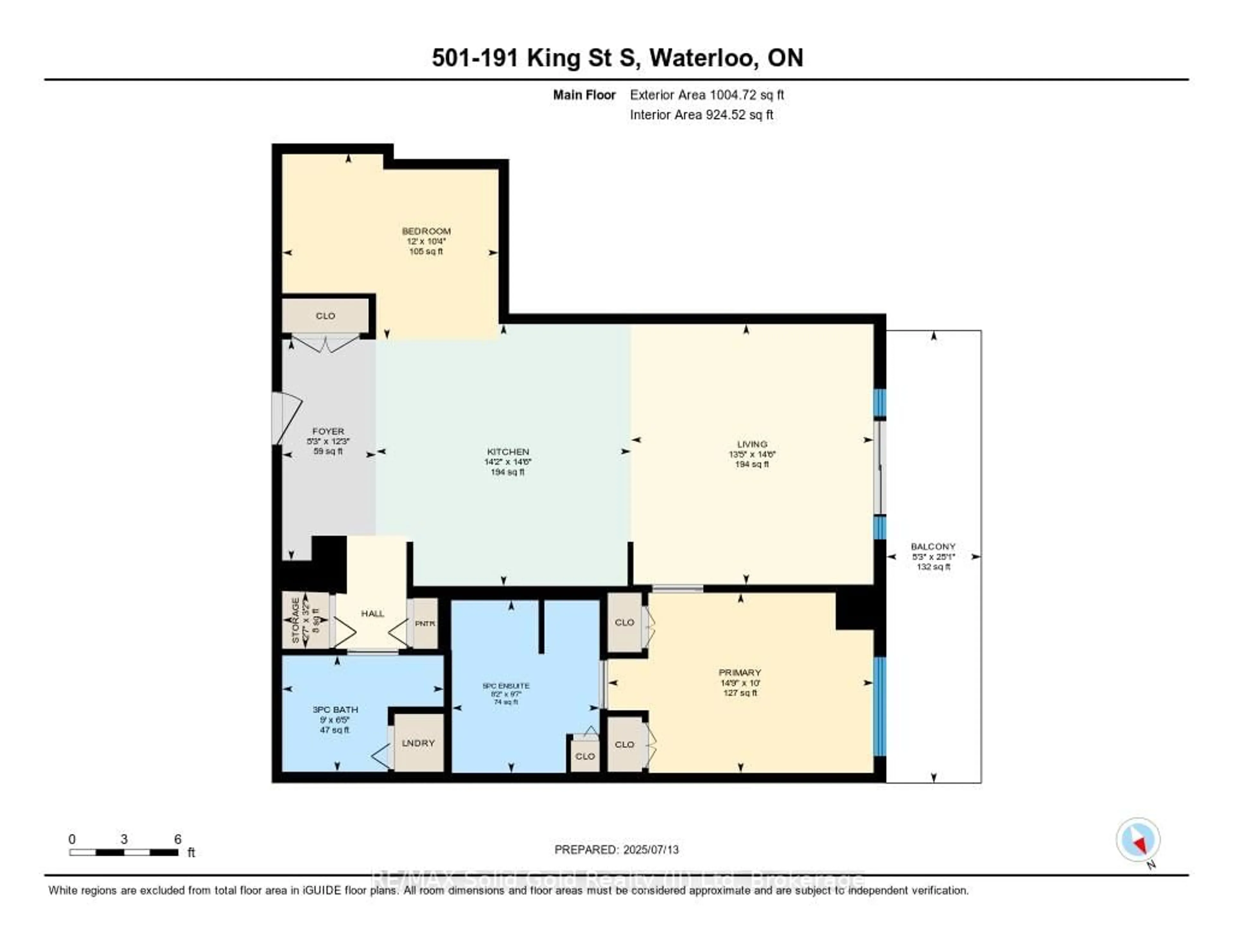 Floor plan for 191 King St #501, Waterloo Ontario N2J 1R1