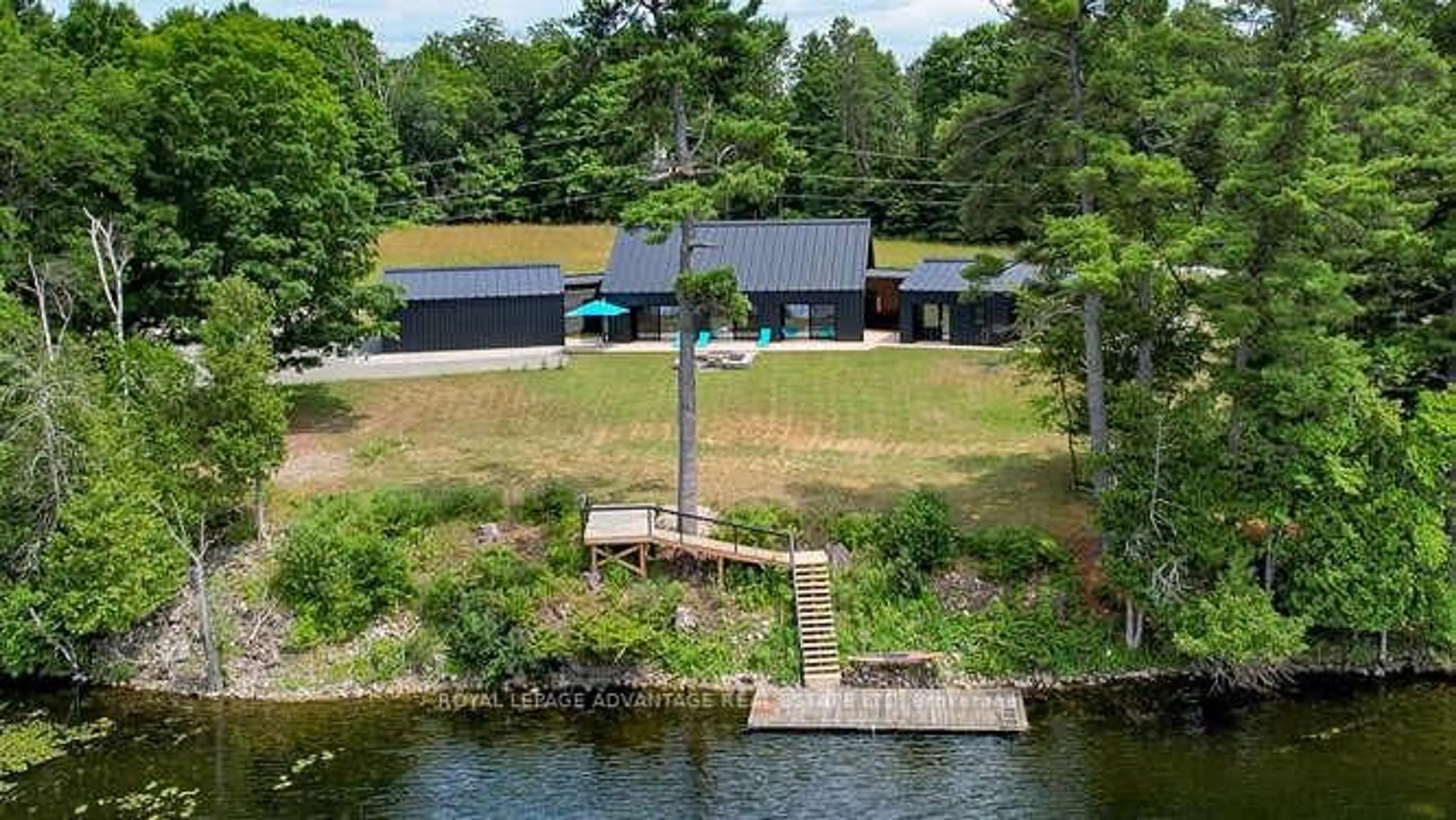 A pic from outside/outdoor area/front of a property/back of a property/a pic from drone, water/lake/river/ocean view for 130 Blair Poole Farm Lane, Perth Ontario K7H 3C7