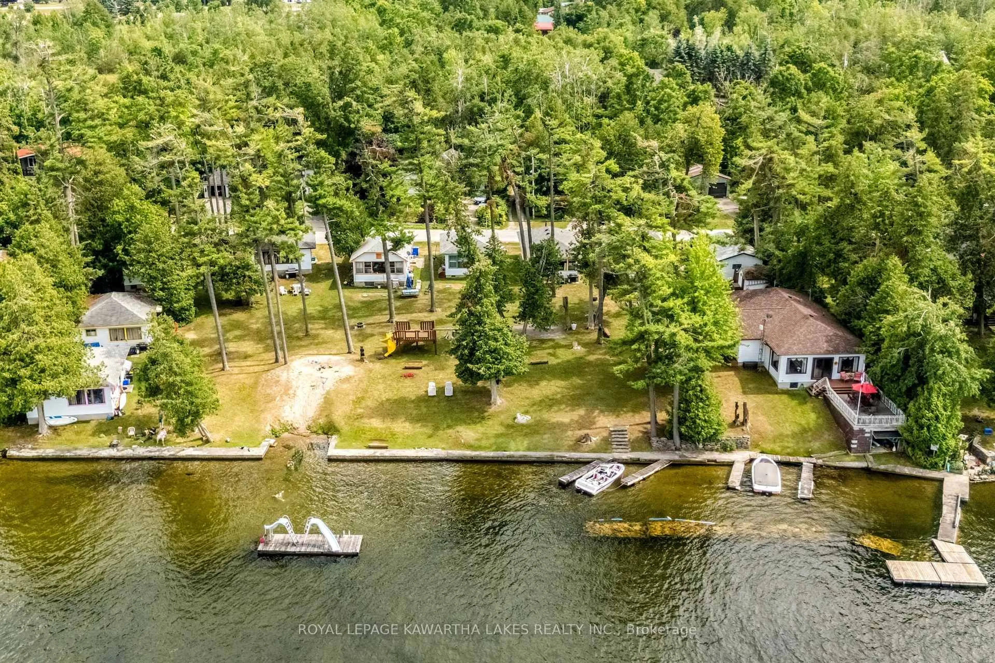 A pic from outside/outdoor area/front of a property/back of a property/a pic from drone, water/lake/river/ocean view for 36 Goodman Rd, Kawartha Lakes Ontario K0M 1N0