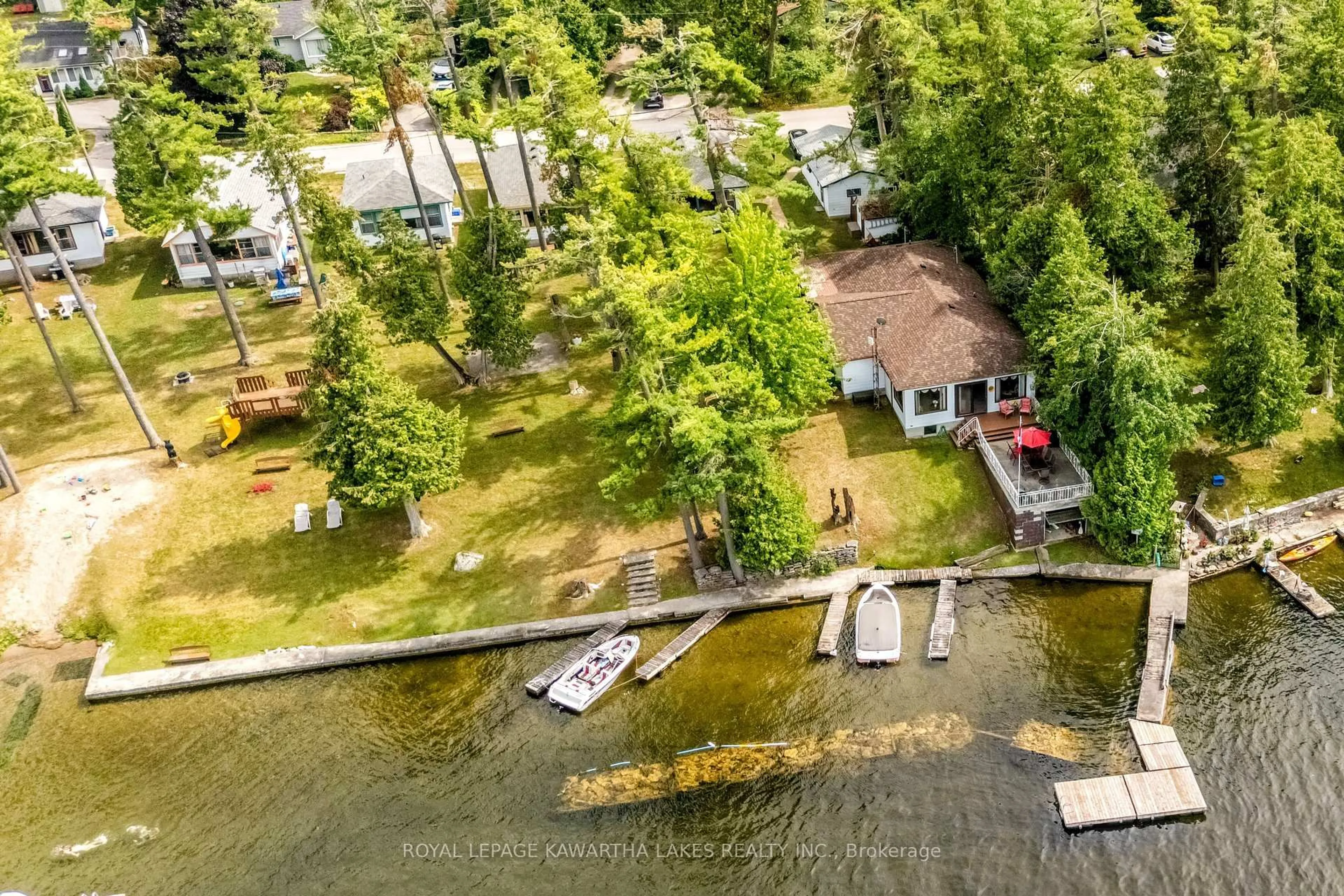 A pic from outside/outdoor area/front of a property/back of a property/a pic from drone, water/lake/river/ocean view for 36 Goodman Rd, Kawartha Lakes Ontario K0M 1N0