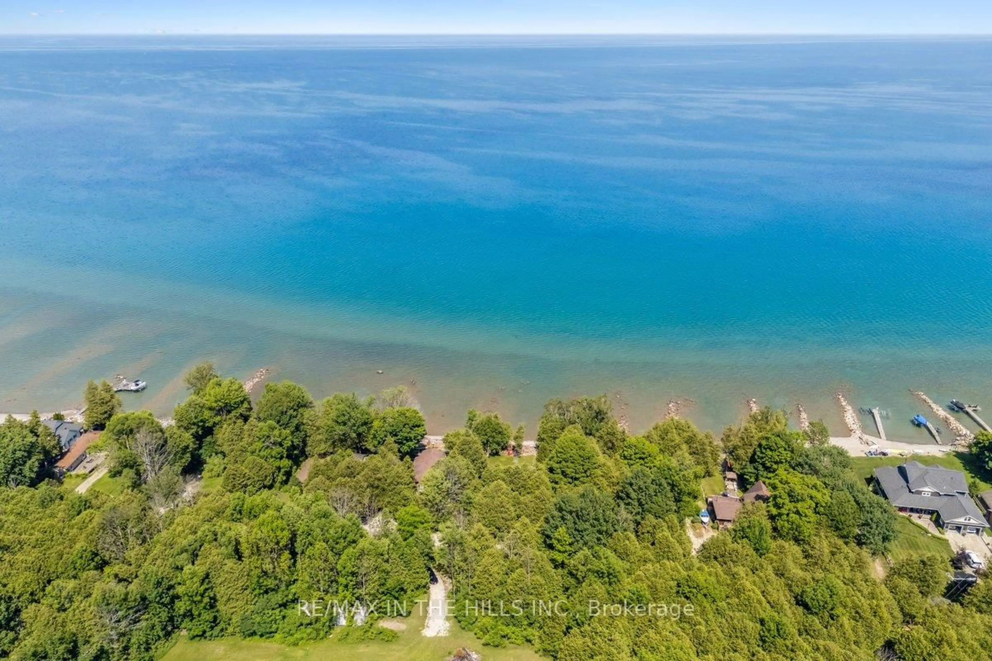 A pic from outside/outdoor area/front of a property/back of a property/a pic from drone, water/lake/river/ocean view for 205 Georgian Bch Rd, Meaford Ontario N4L 1W5