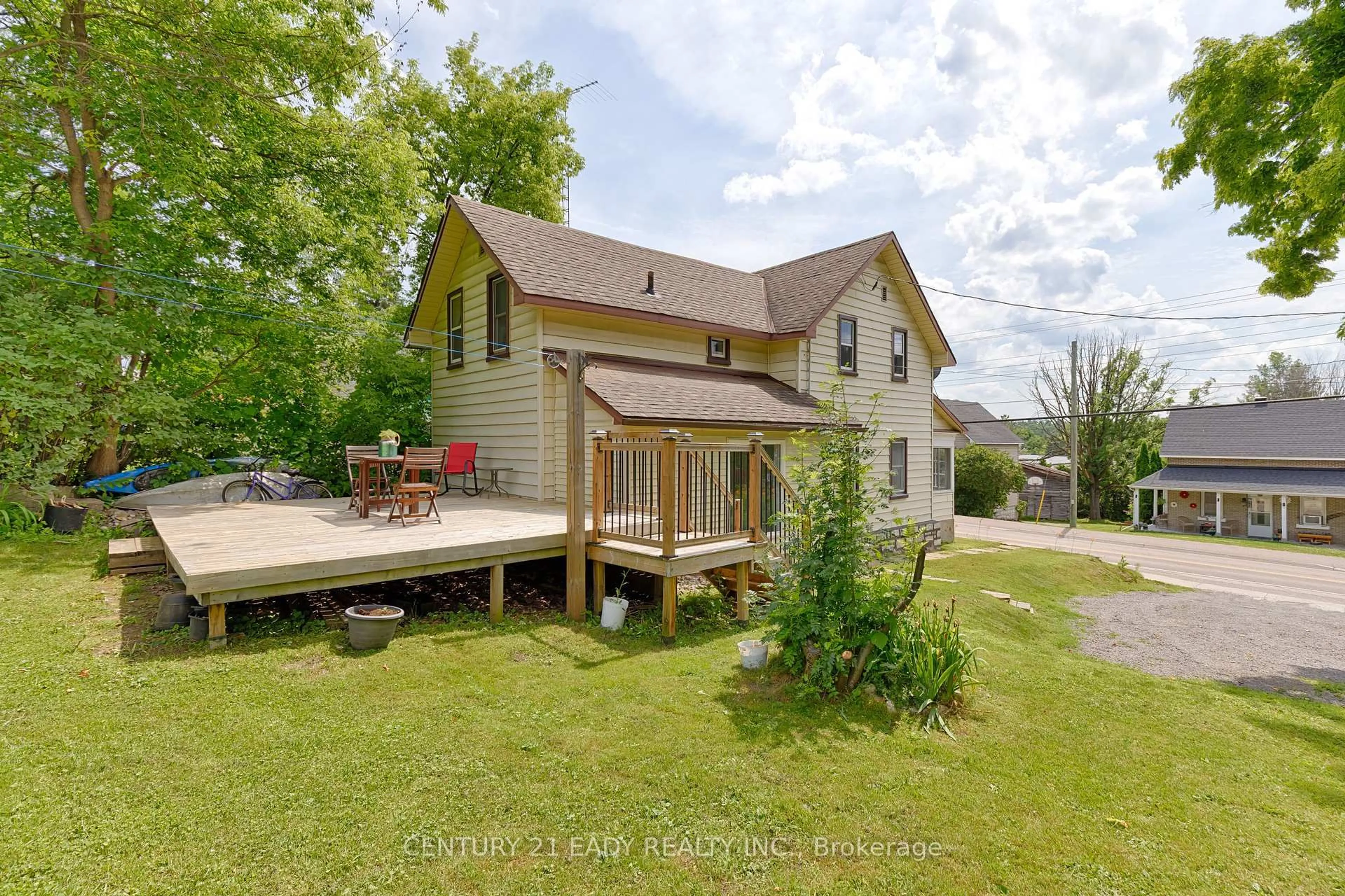 A pic from outside/outdoor area/front of a property/back of a property/a pic from drone, water/lake/river/ocean view for 199 Bonnechere St, Eganville Ontario K0J 1T0