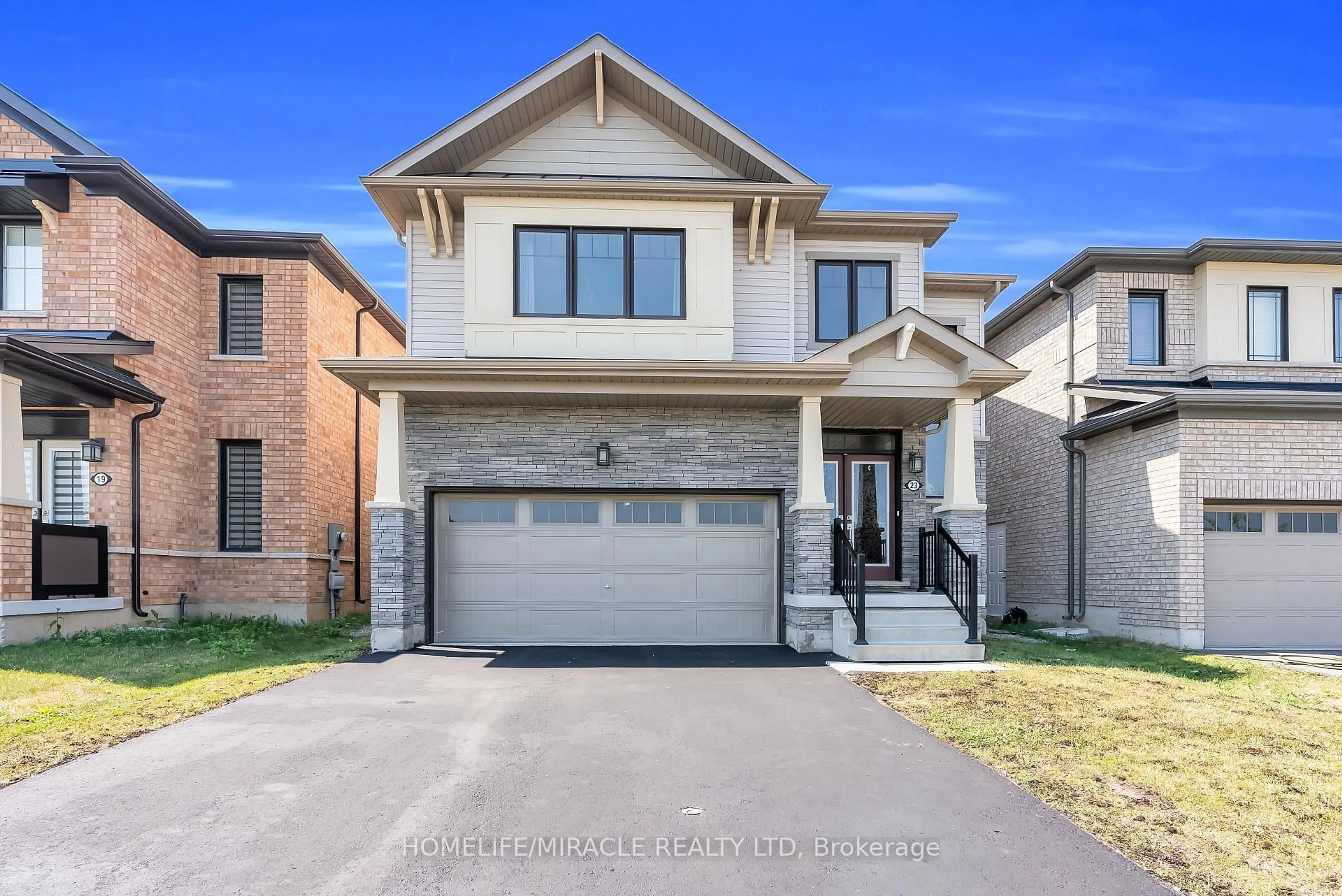 Home with brick exterior material, street for 23 Royal Coachman Way, Hamilton Ontario L8J 0M2