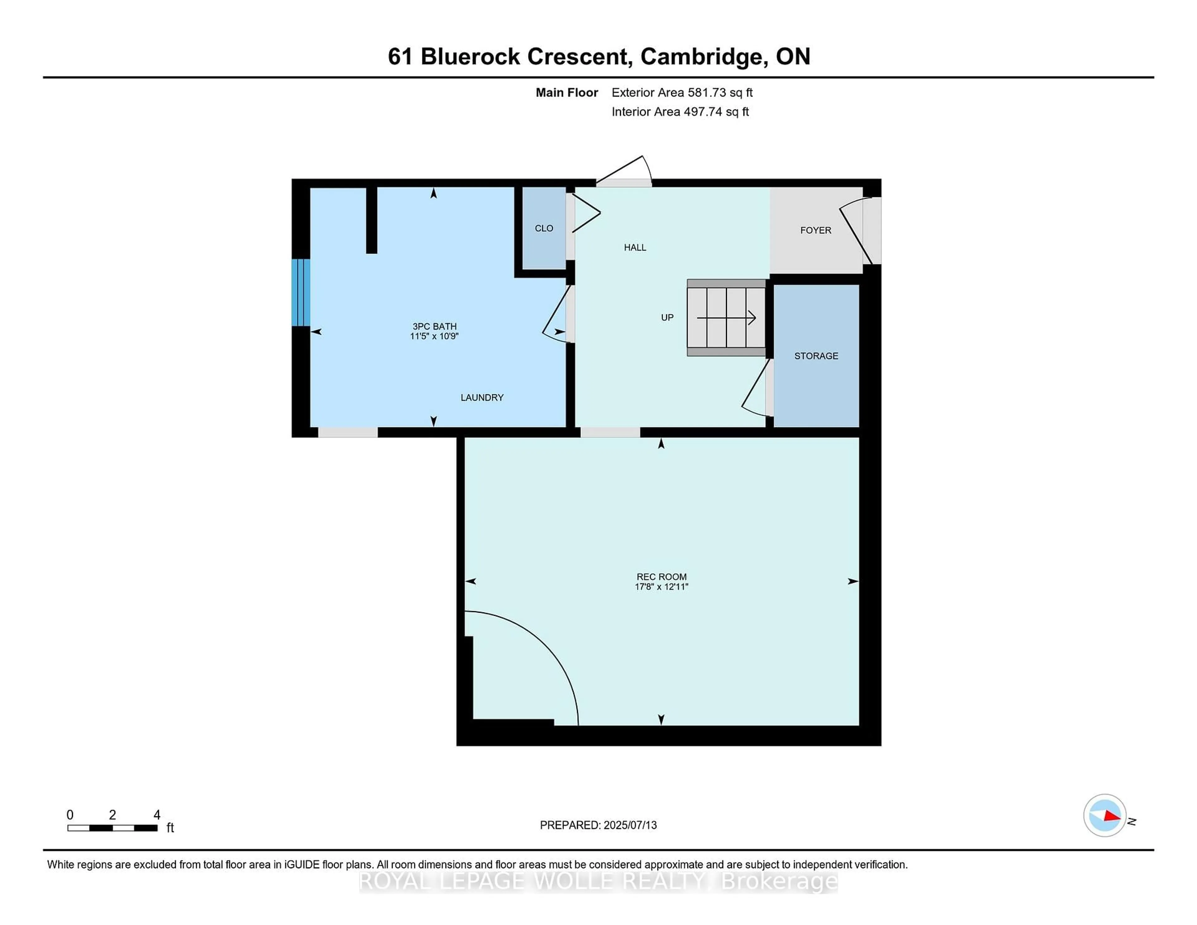 Floor plan for 61 Bluerock Cres, Cambridge Ontario N1R 7B7