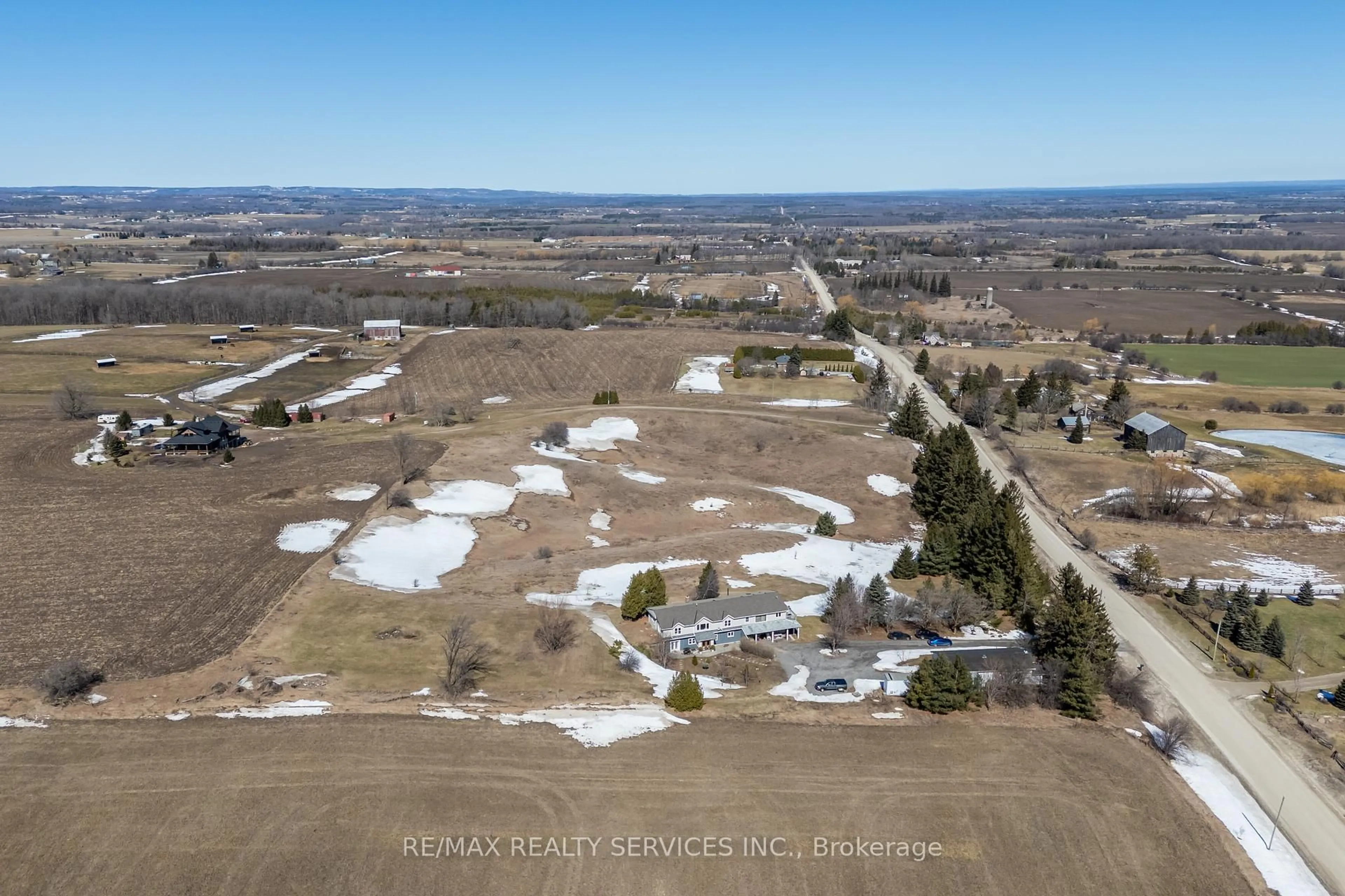 A pic from outside/outdoor area/front of a property/back of a property/a pic from drone, water/lake/river/ocean view for 995486 Mono-Adjala Townline, Mono Ontario L9V 1C9