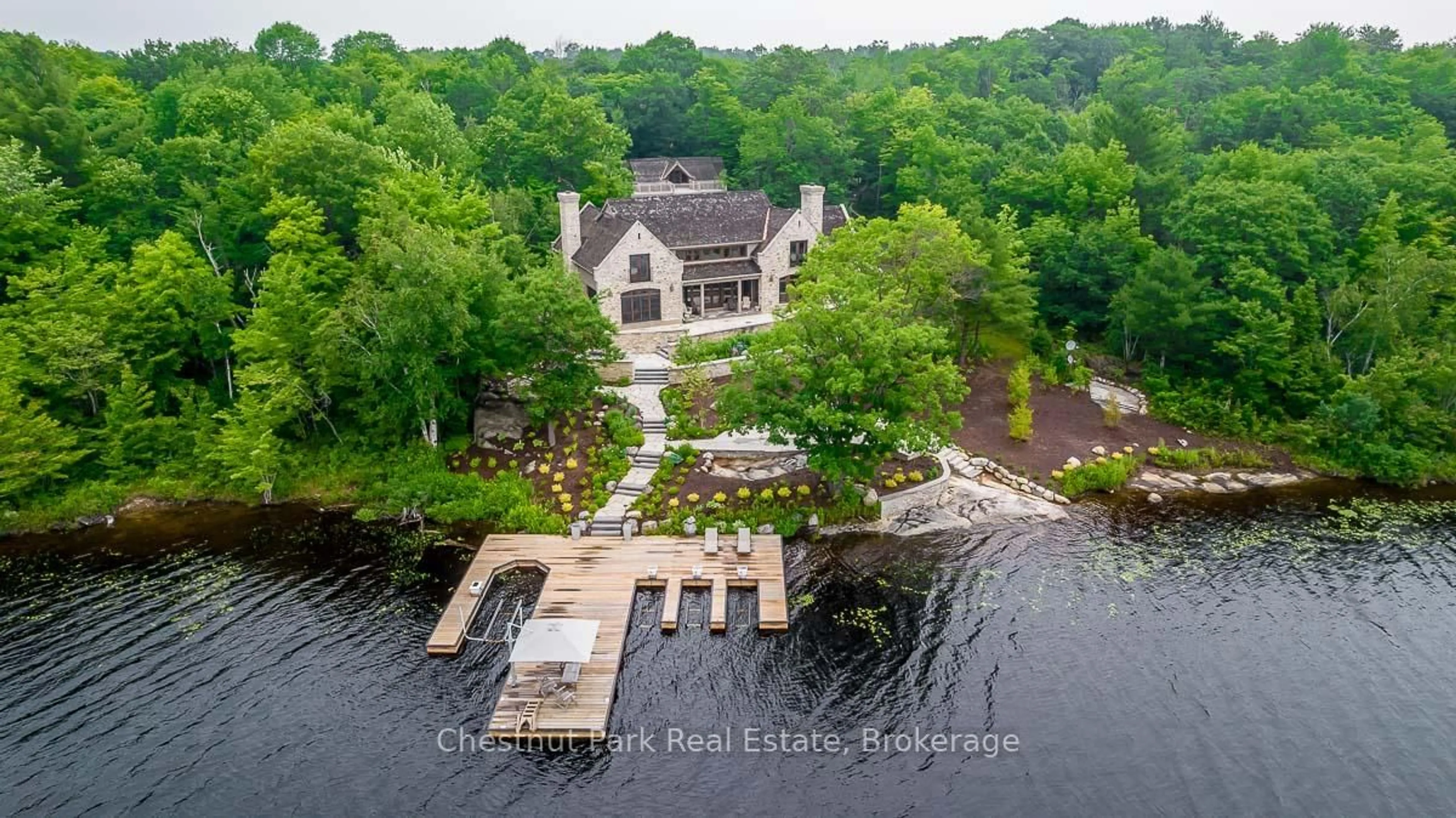 A pic from outside/outdoor area/front of a property/back of a property/a pic from drone, water/lake/river/ocean view for 4805 Muskoka Road 169 Rd #Unit 3, Muskoka Lakes Ontario P0C 1H0