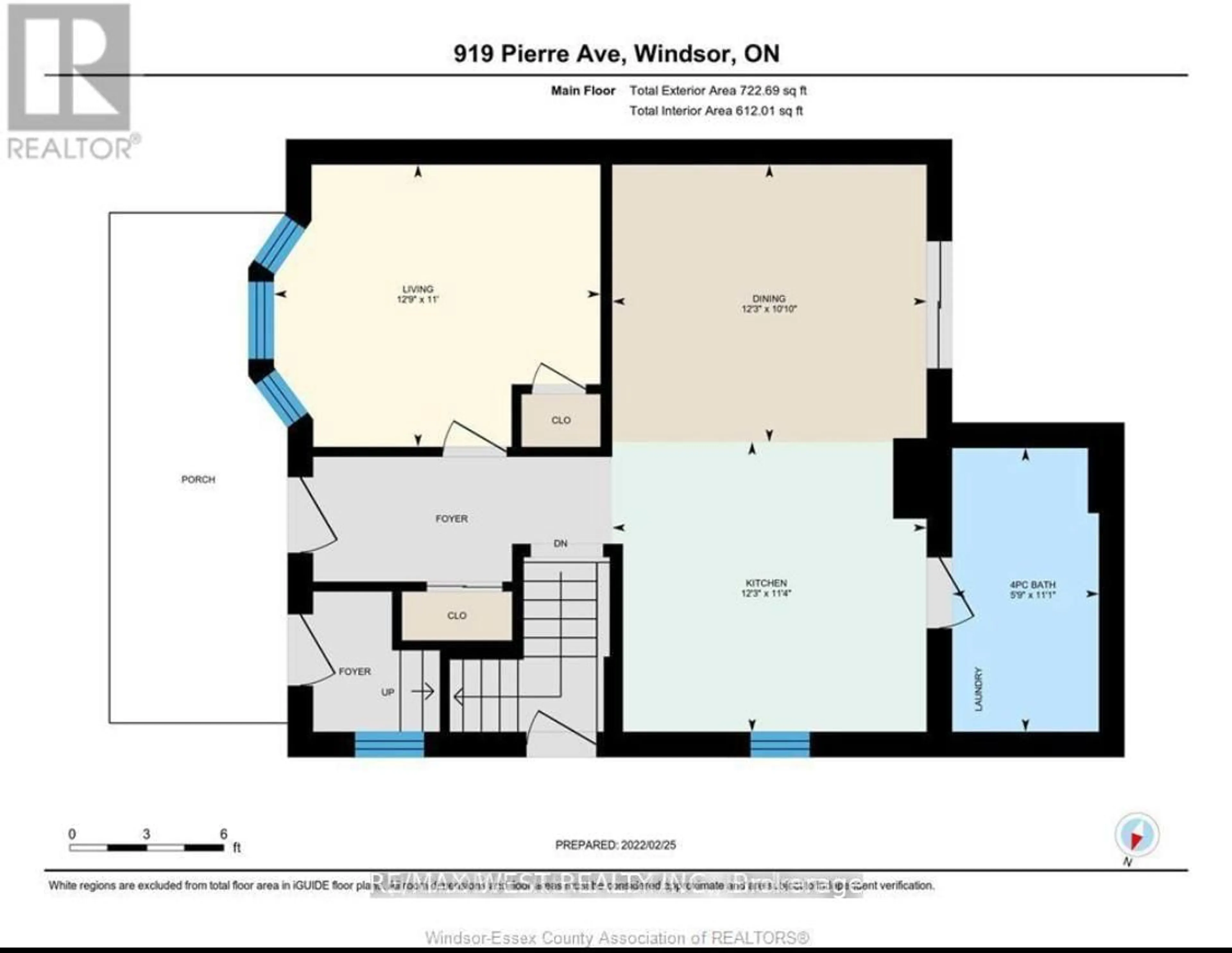 Floor plan for 919 Pierre Ave, Windsor Ontario N9A 2K8
