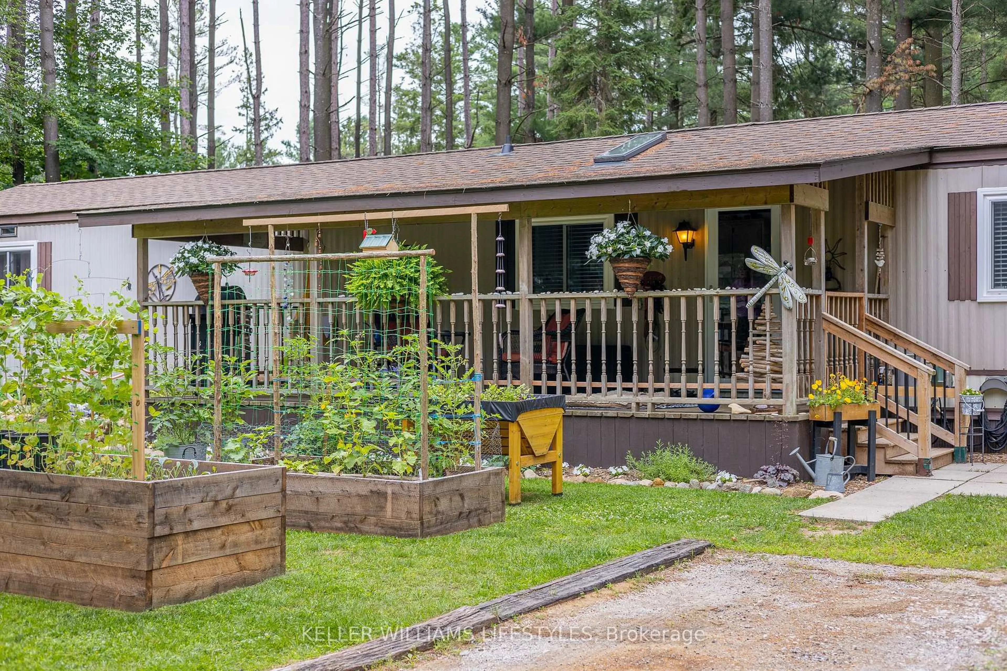 Patio, forest/trees view for 202 Chestnut Dr, Central Huron Ontario N0M 1G0