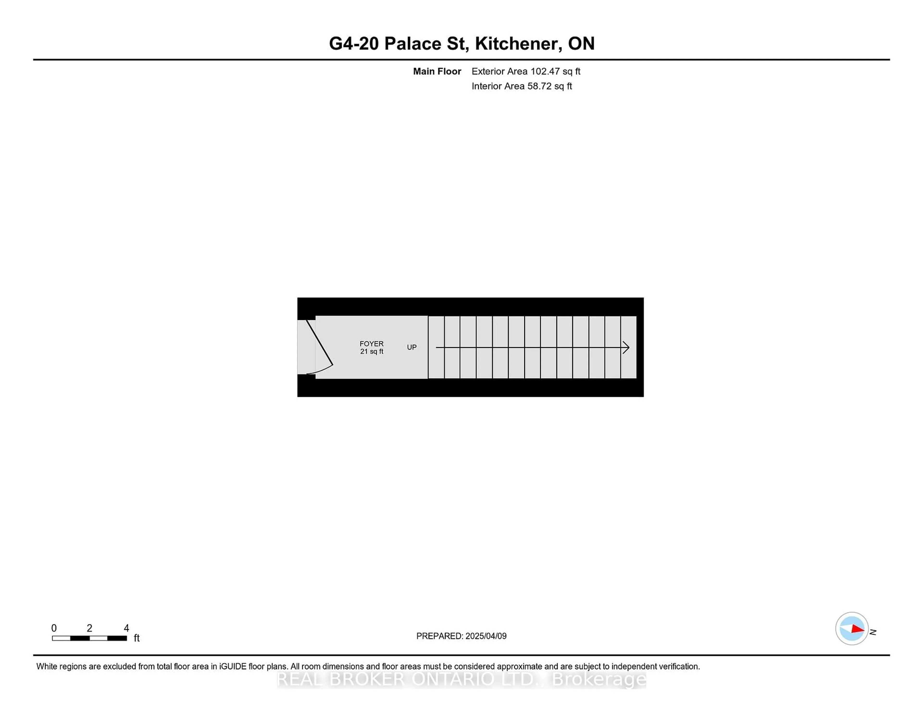 Floor plan for 20 Palace St #G4, Kitchener Ontario N2E 0J3